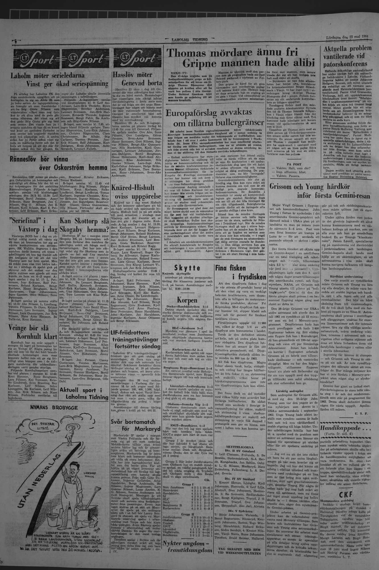 Laholms Tidning Lördag 23 maj 1964, sida 6
