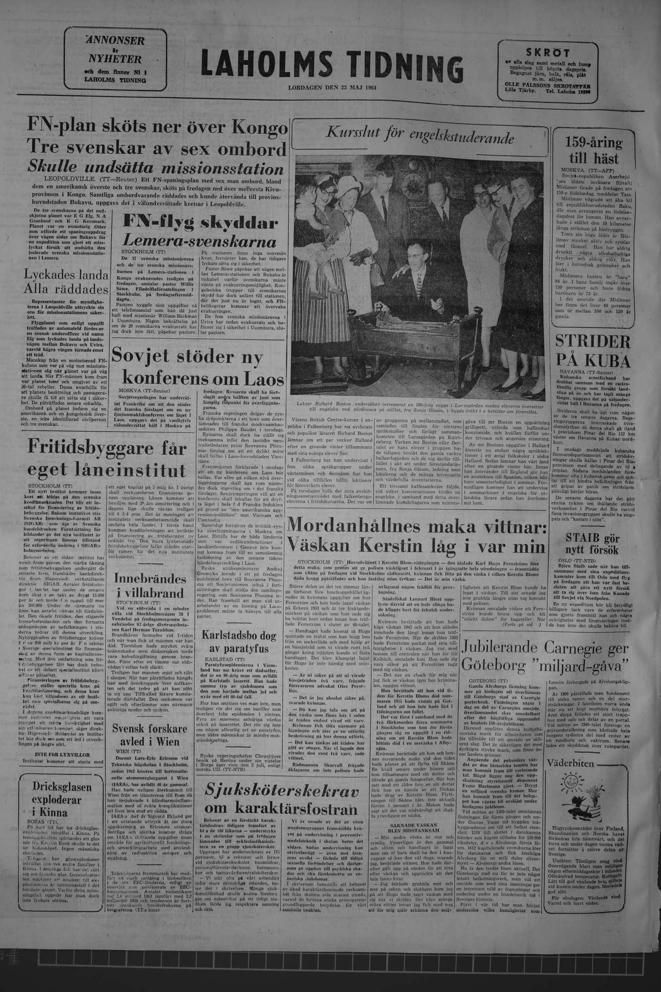 Laholms Tidning Lördag 23 maj 1964, sida 8