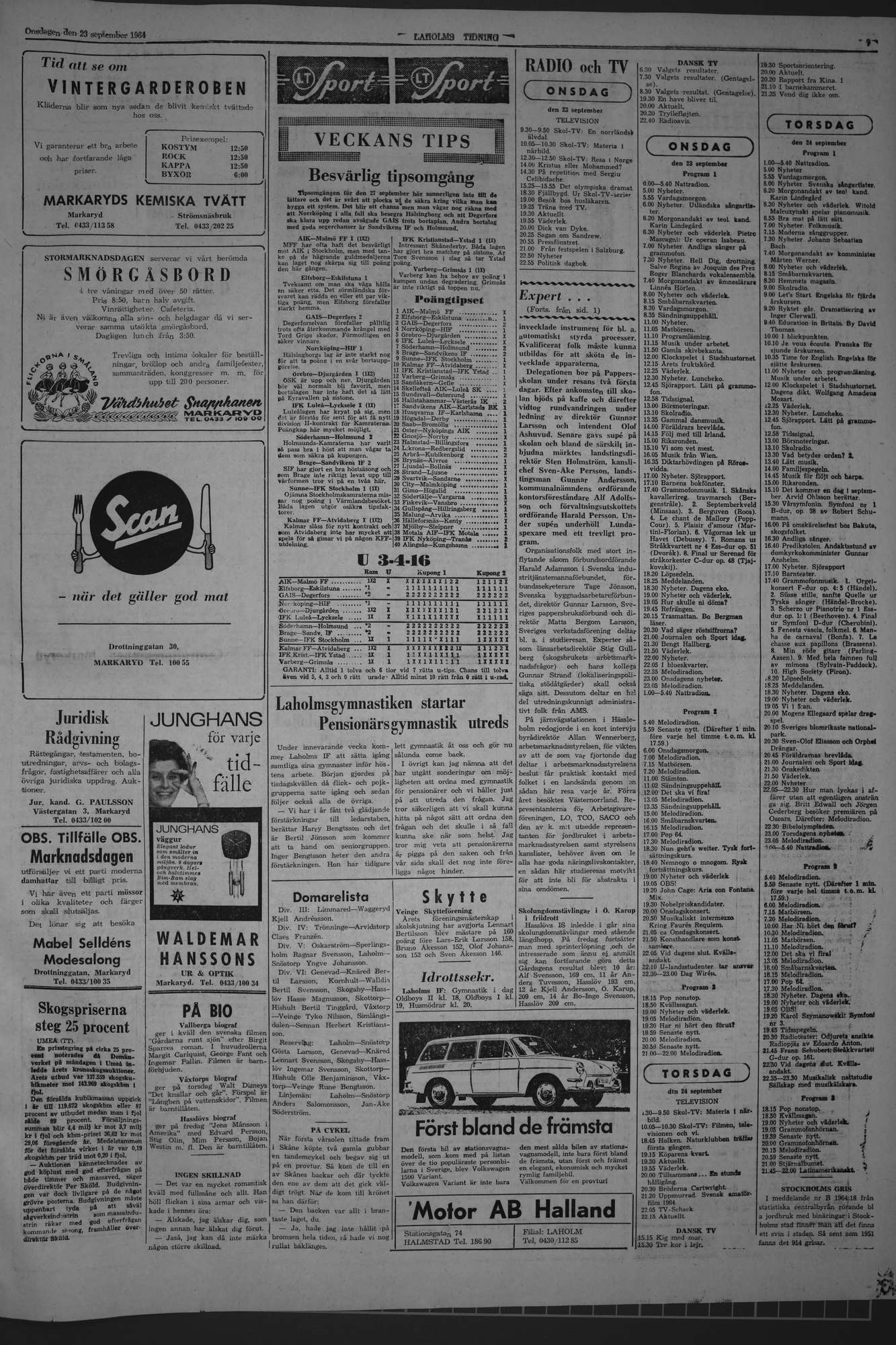 Laholms Tidning Onsdag 23 september 1964, sida 7