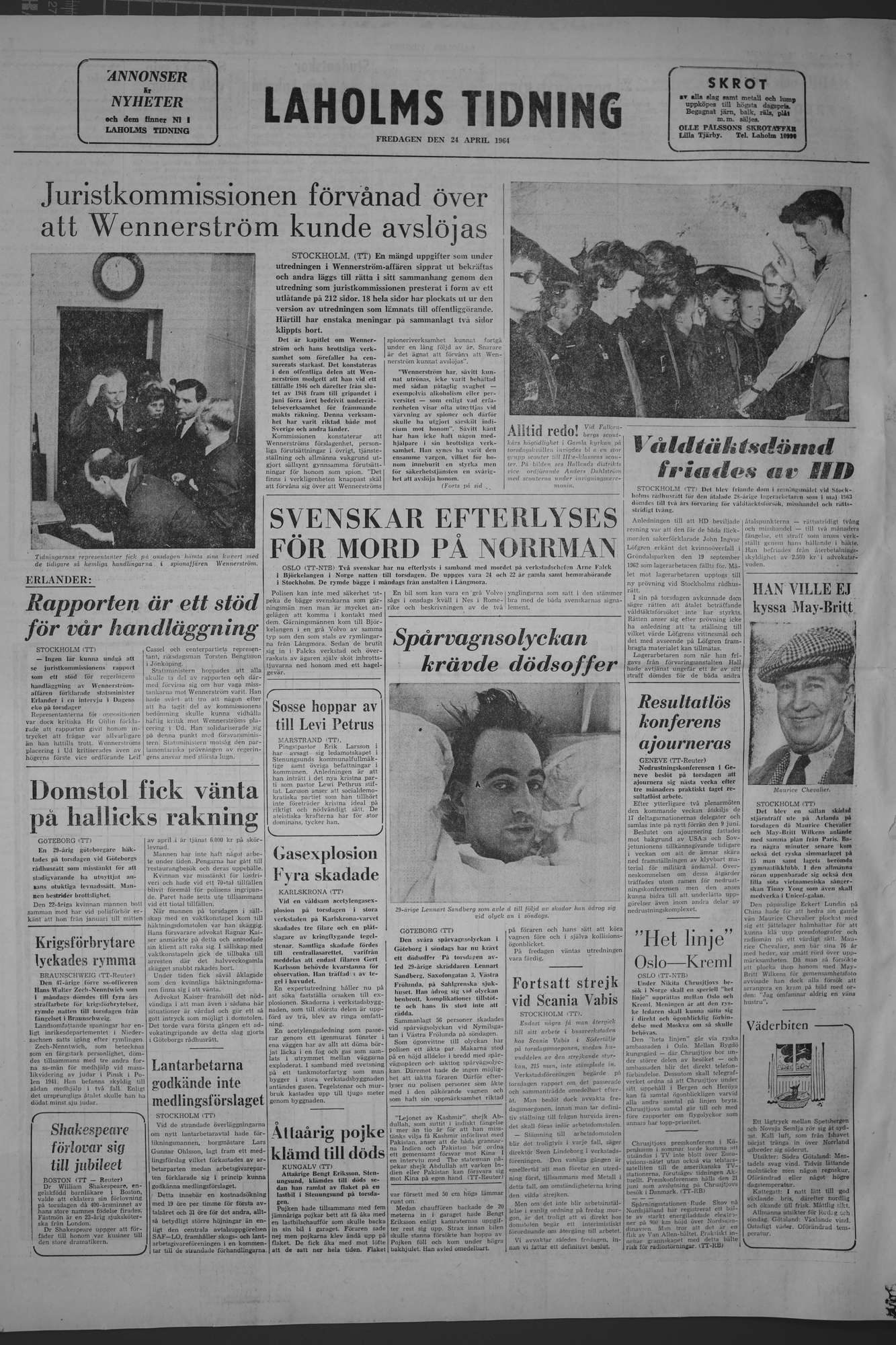 Laholms Tidning Fredag 24 april 1964, sida 8