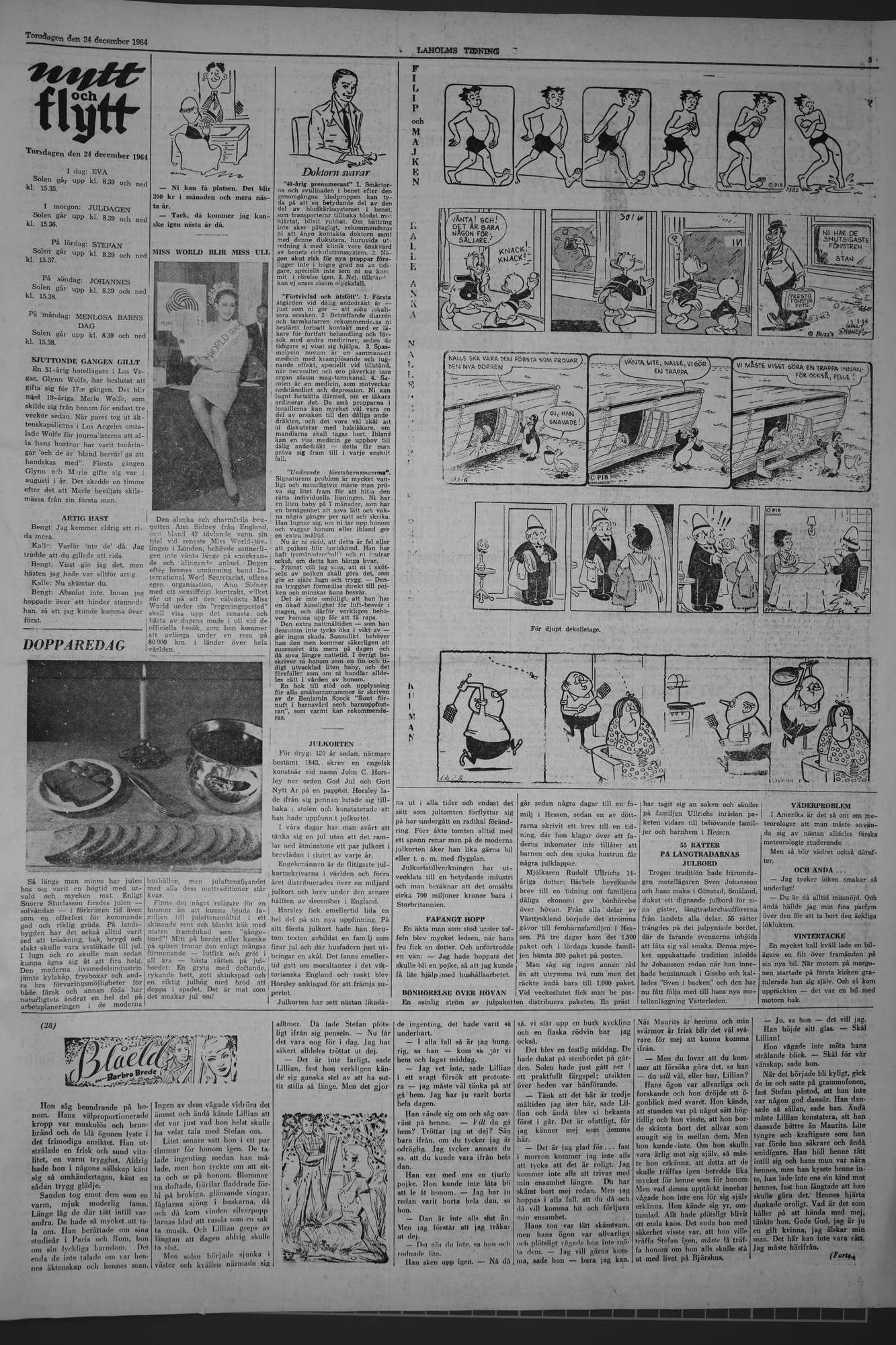 Laholms Tidning Torsdag 24 december 1964, sida 5