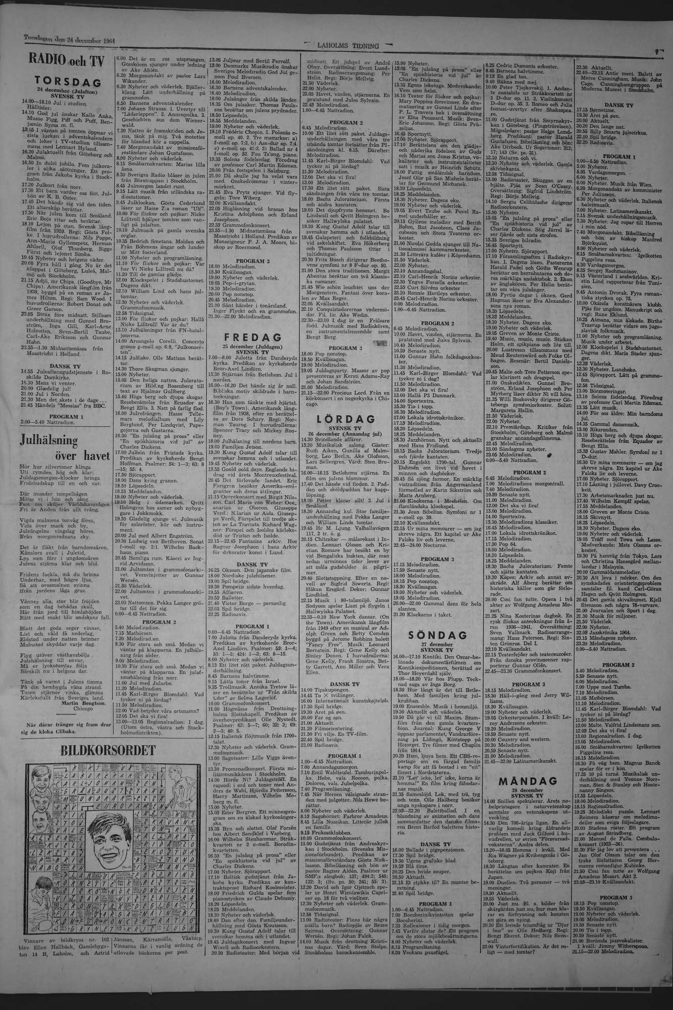 Laholms Tidning Torsdag 24 december 1964, sida 7