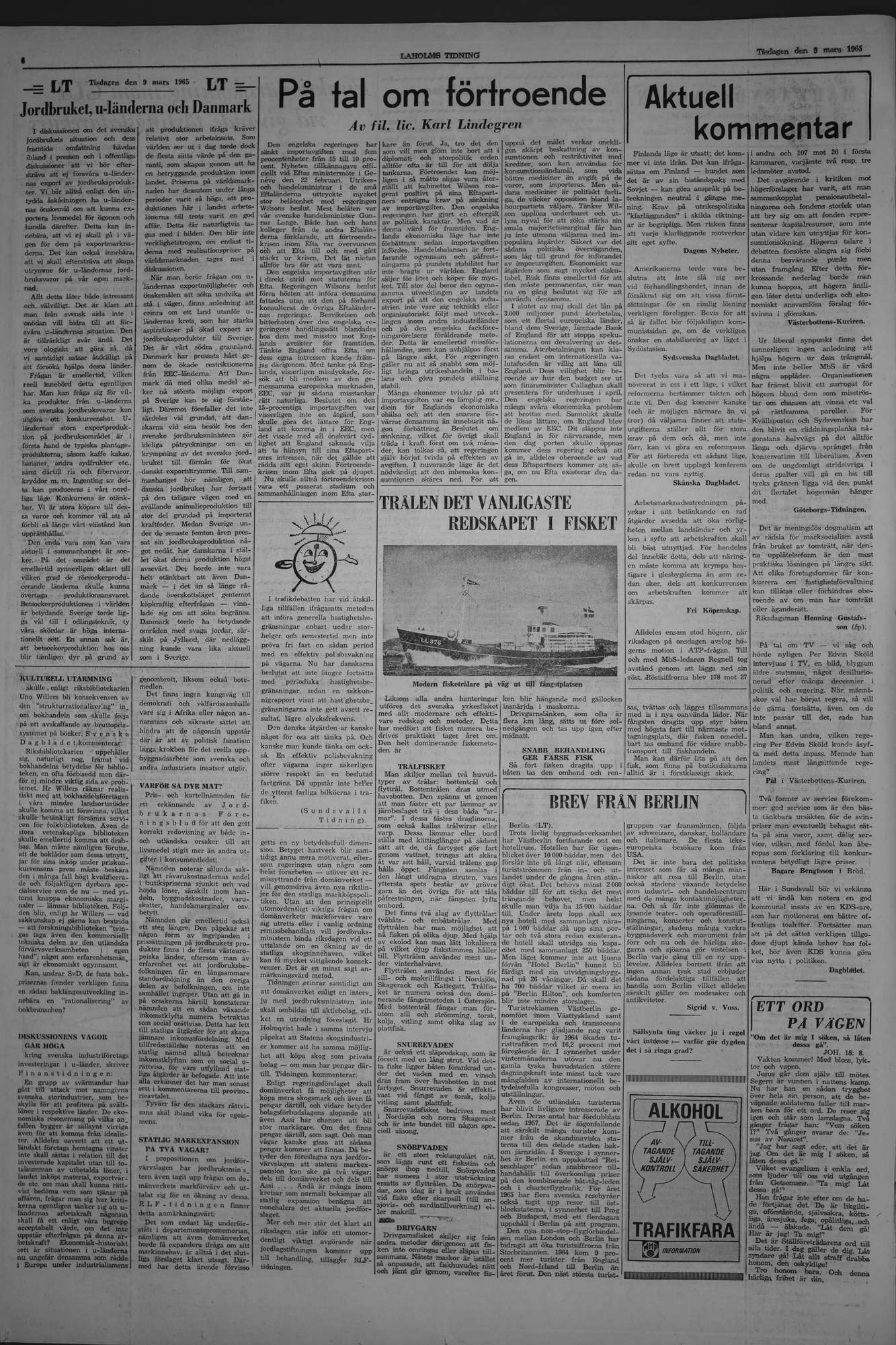 Laholms Tidning Tisdag 9 mars 1965, sida 4