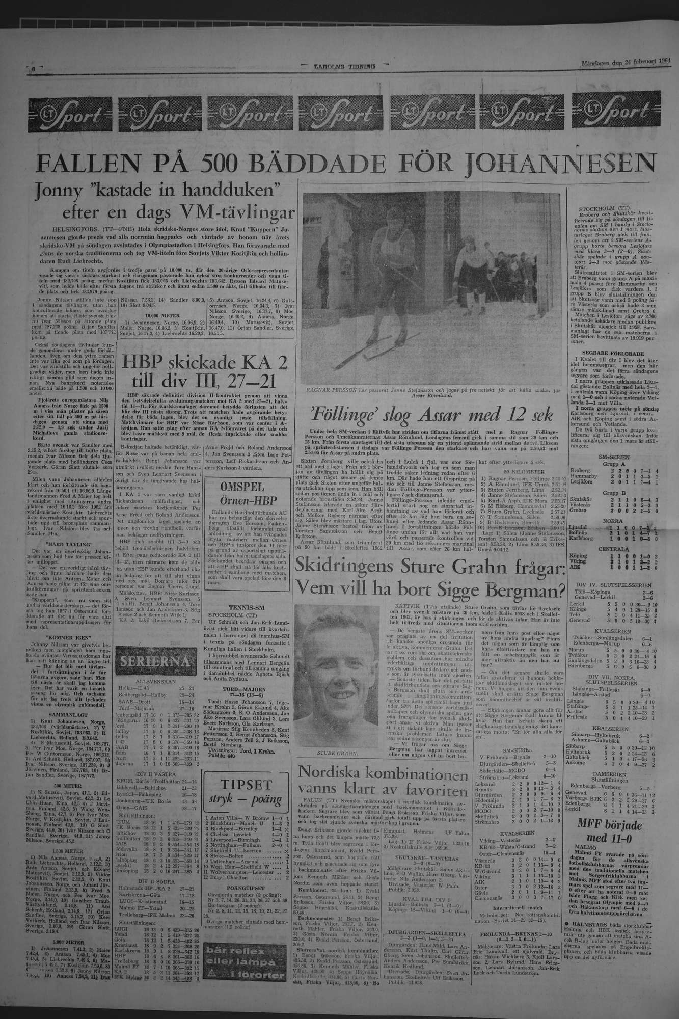 Laholms Tidning Måndag 24 februari 1964, sida 6