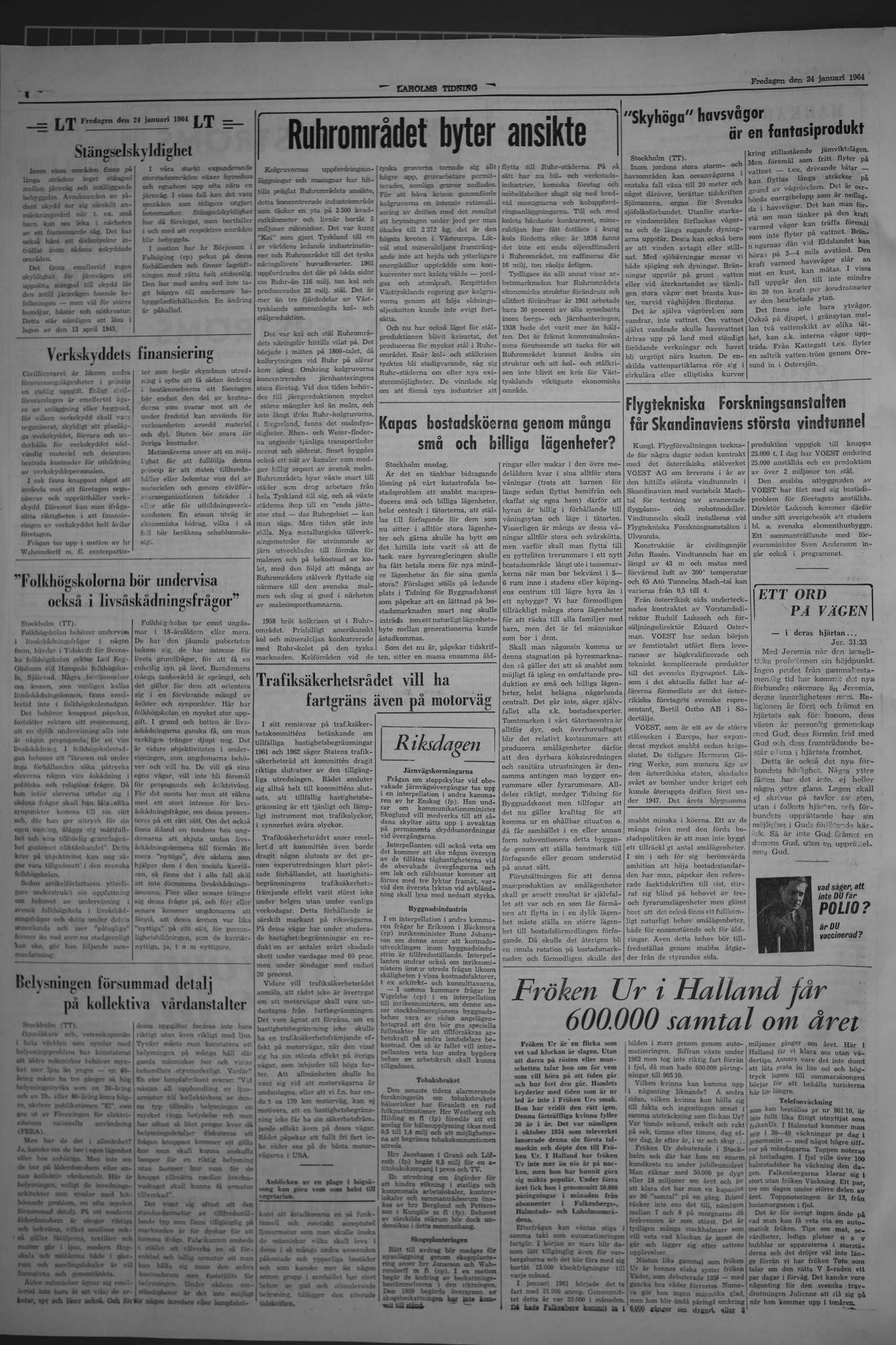 Laholms Tidning Fredag 24 januari 1964, sida 4