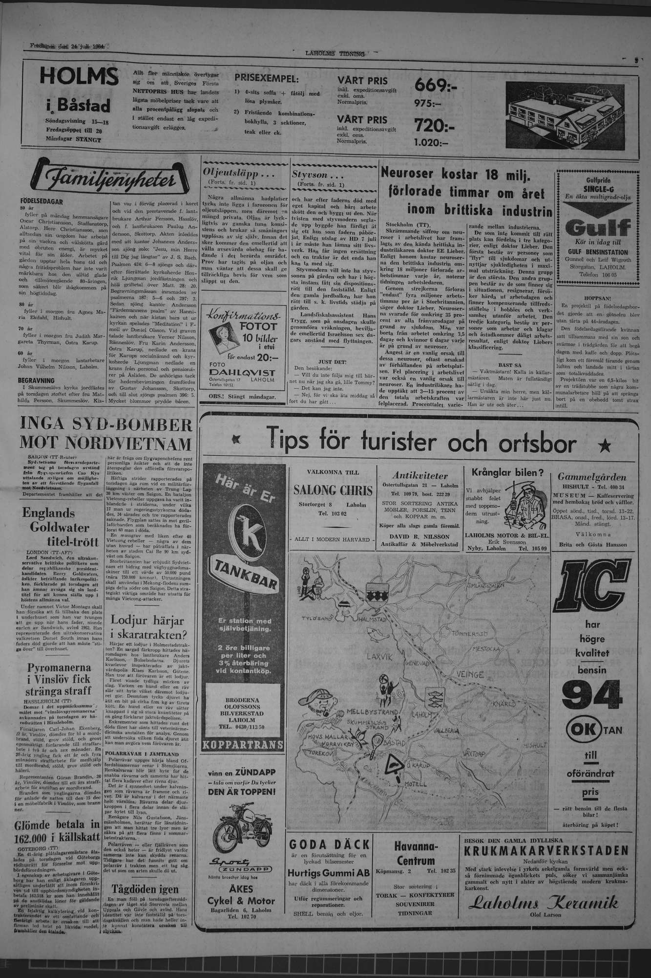 Laholms Tidning Fredag 24 juli 1964, sida 3