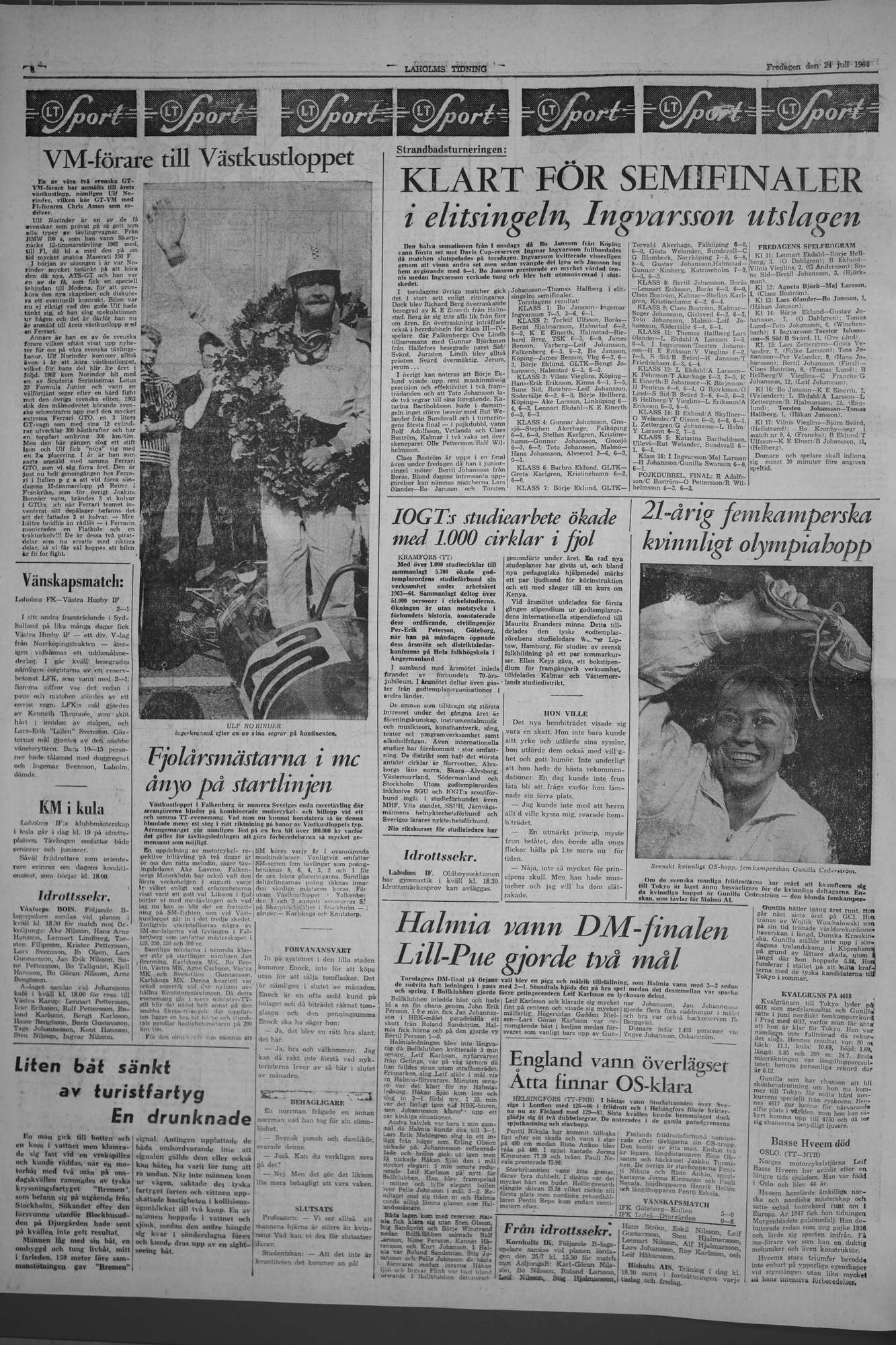 Laholms Tidning Fredag 24 juli 1964, sida 6