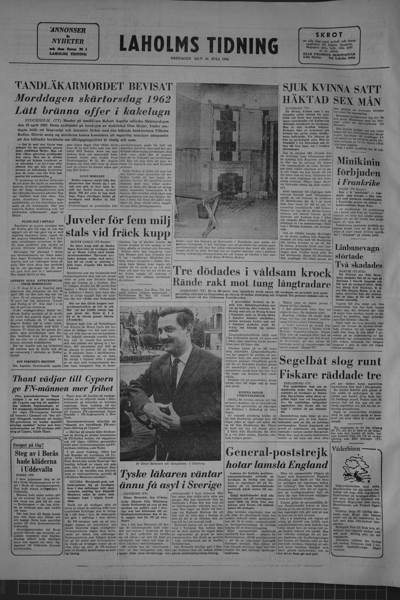 Laholms Tidning Fredag 24 juli 1964, sida 8