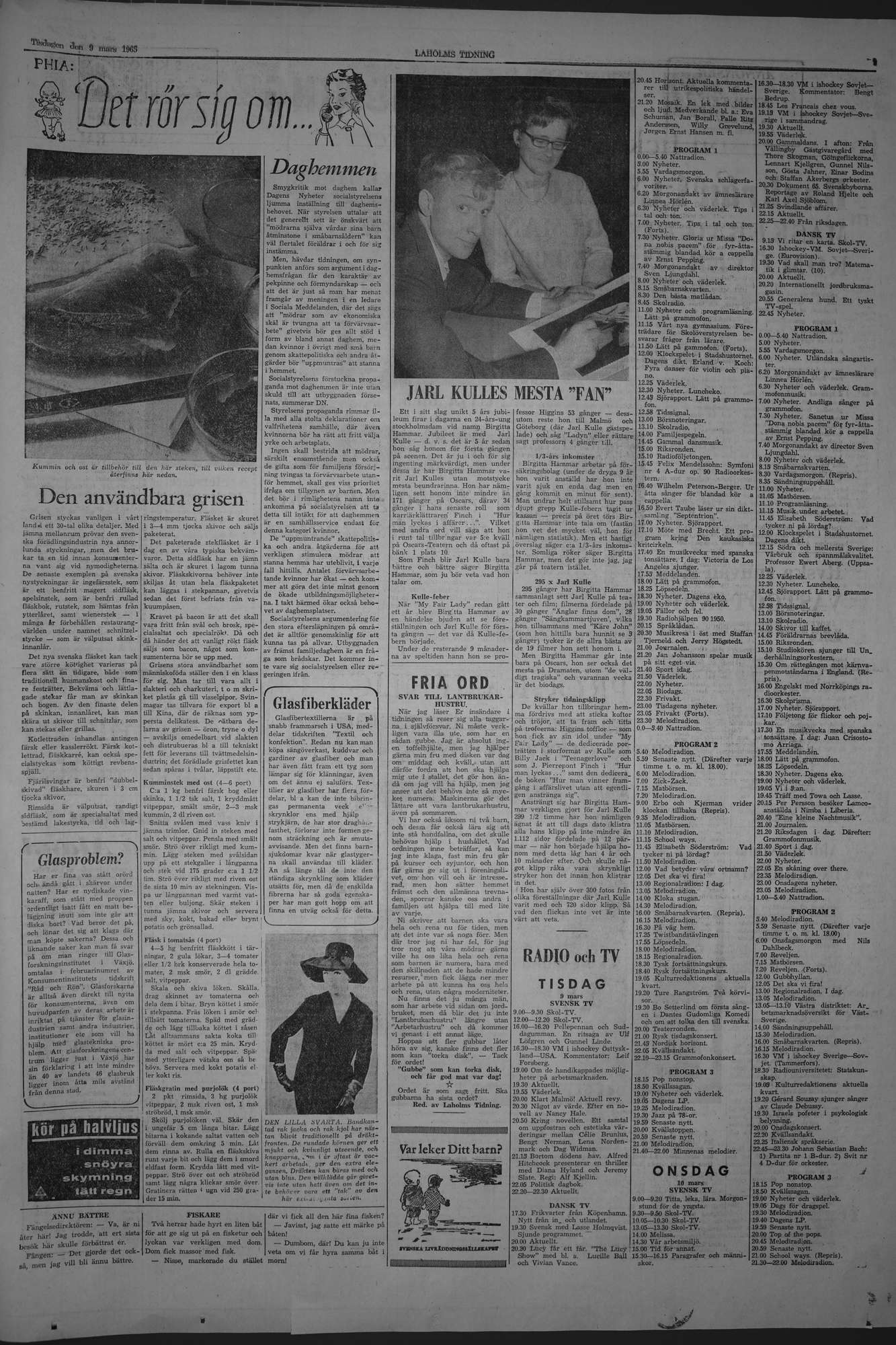 Laholms Tidning Tisdag 9 mars 1965, sida 7