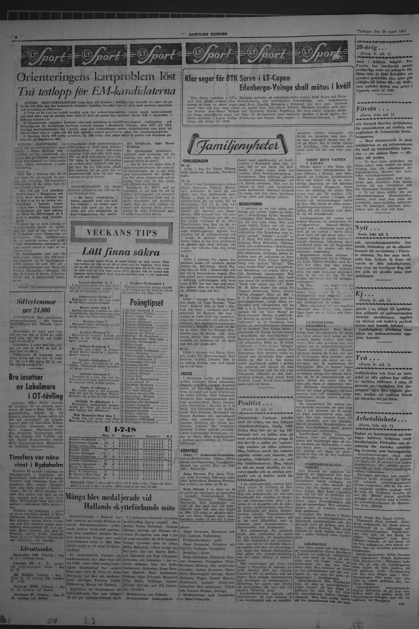 Laholms Tidning Tisdag 24 mars 1964, sida 6