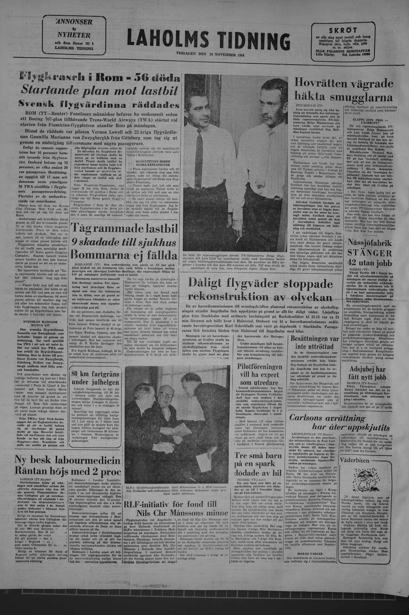 Laholms Tidning Tisdag 24 november 1964, sida 8