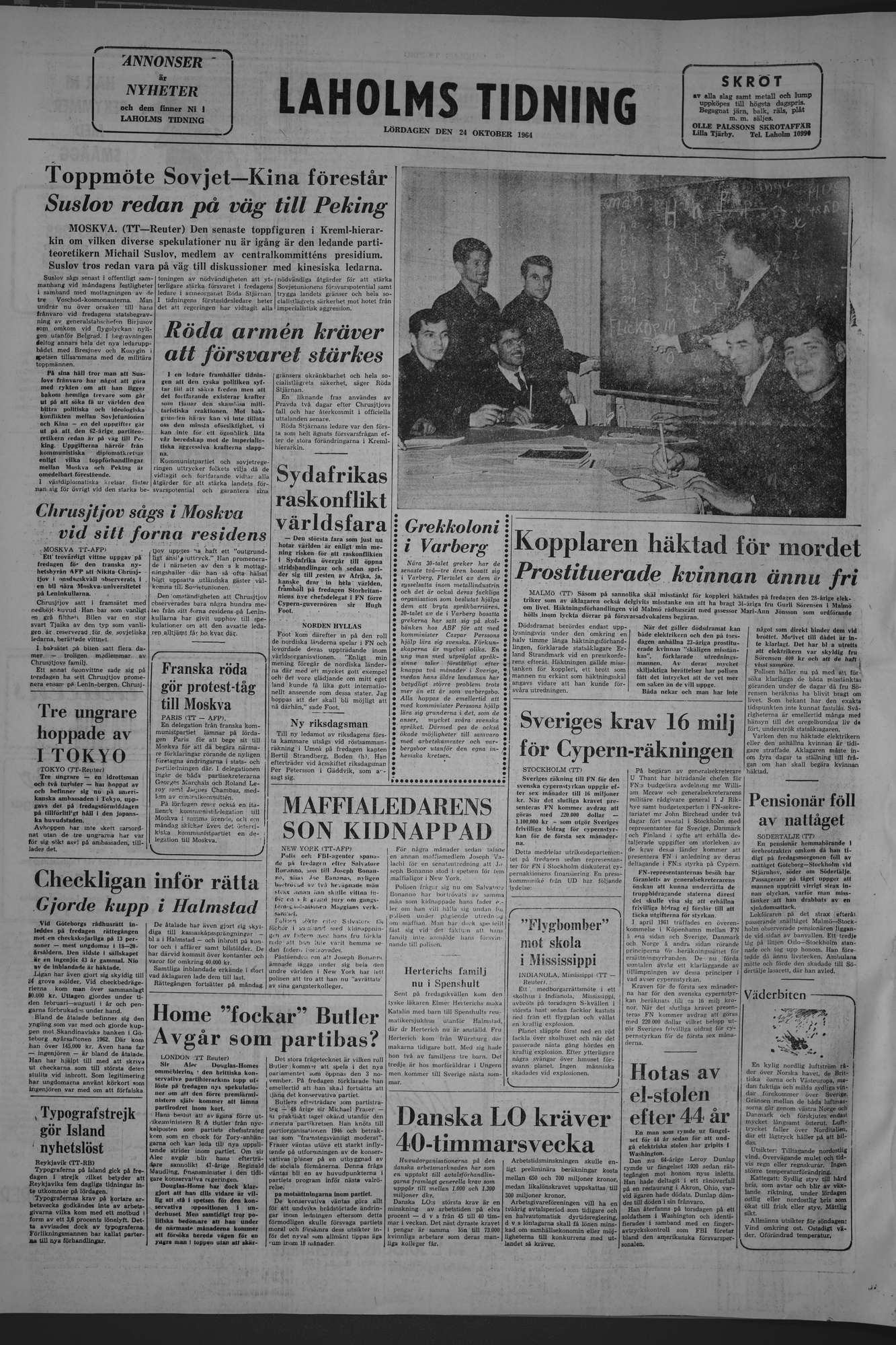 Laholms Tidning Lördag 24 oktober 1964, sida 8