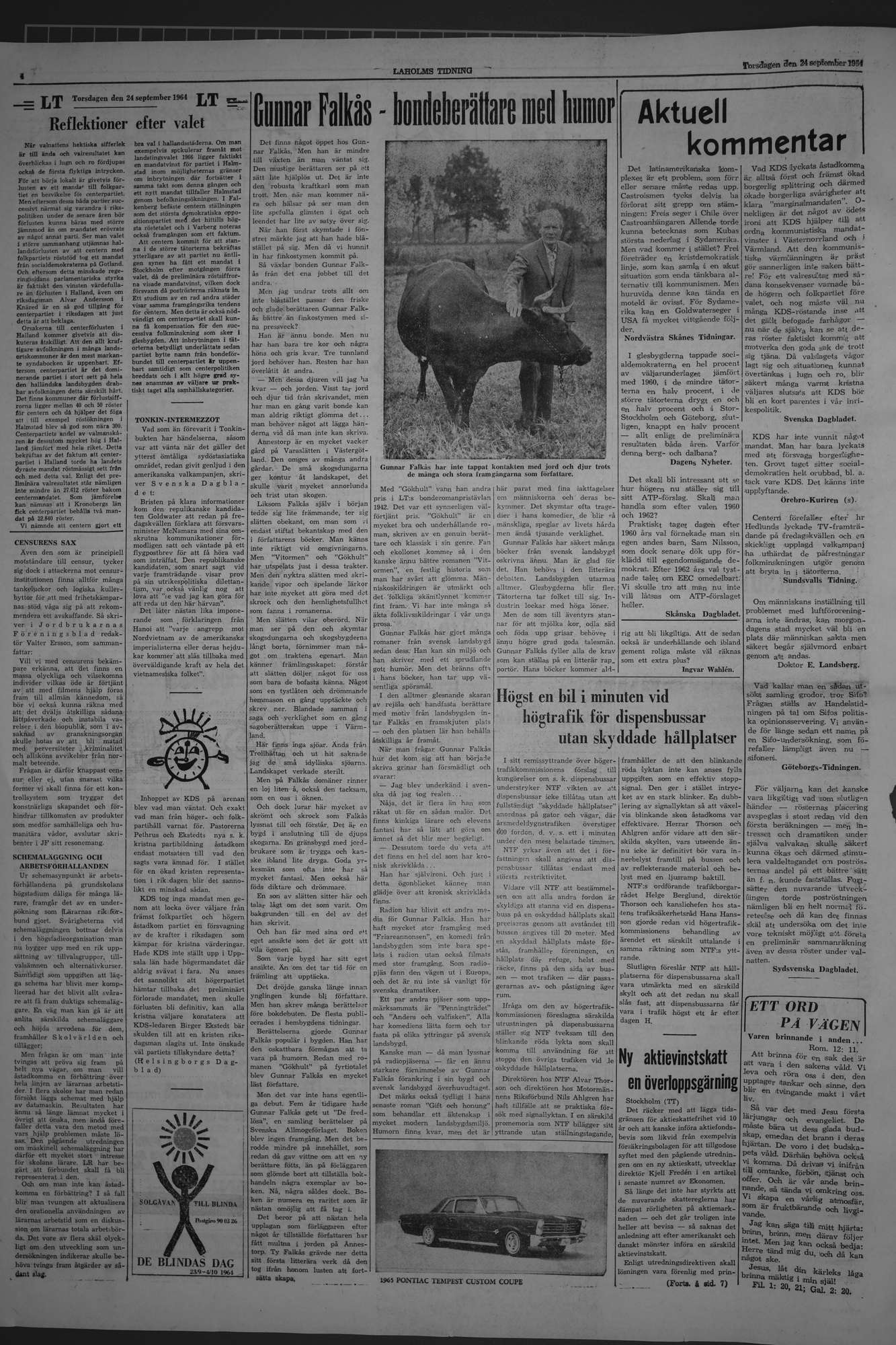 Laholms Tidning Torsdag 24 september 1964, sida 4