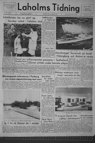 Förstasidan, Tisdag 25 augusti 1964