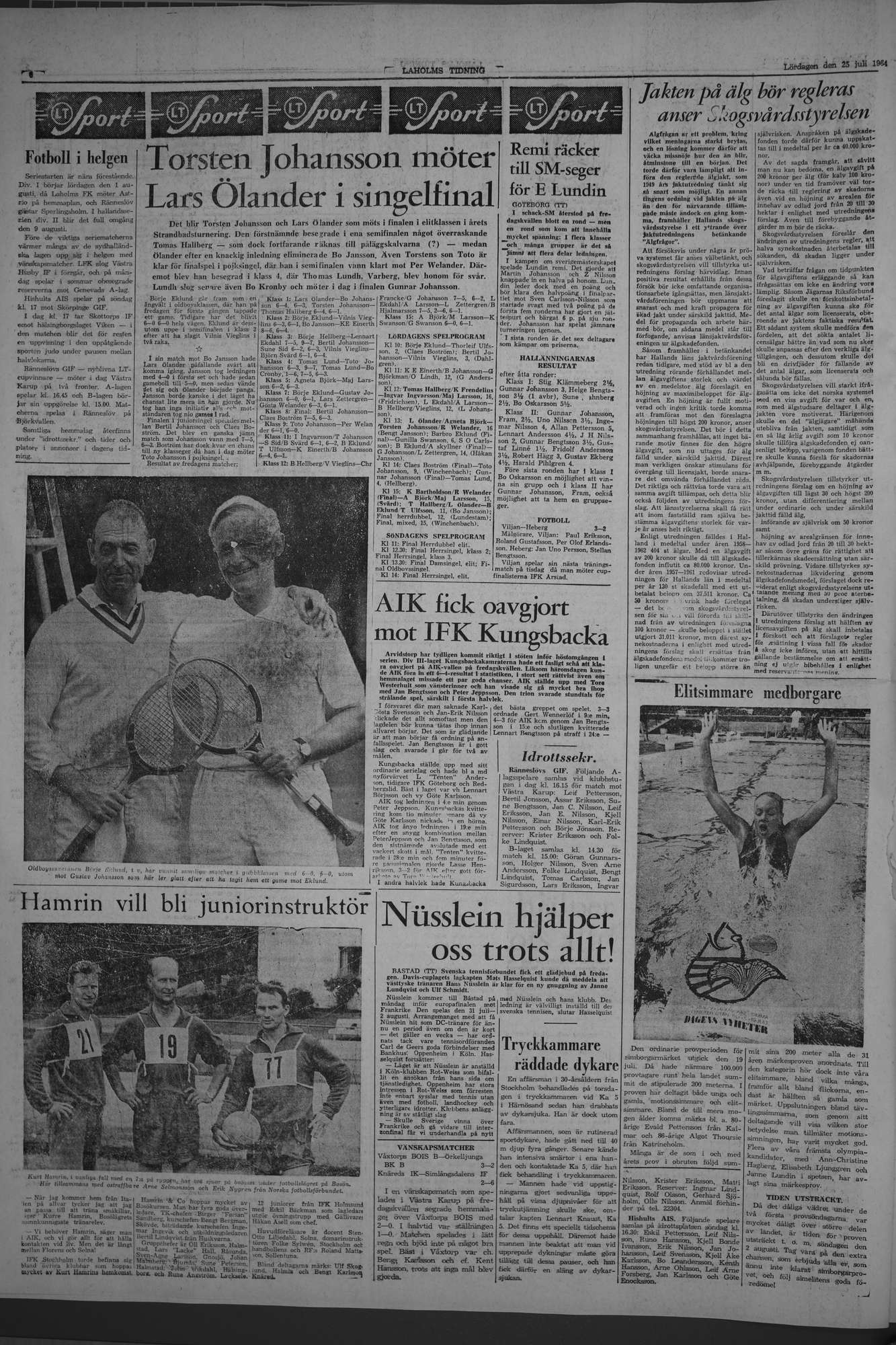 Laholms Tidning Lördag 25 juli 1964, sida 6