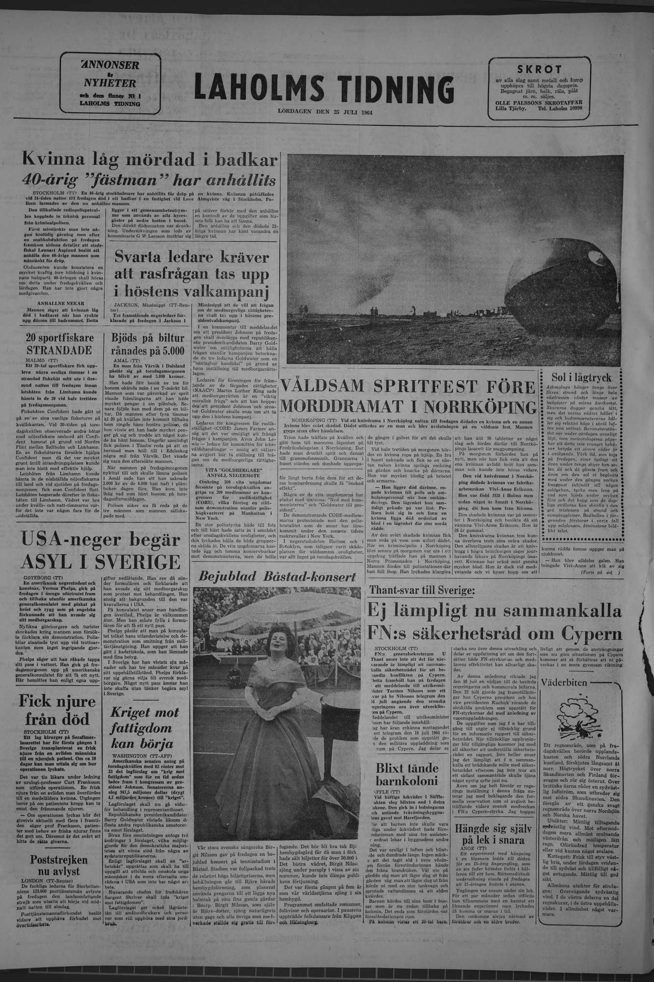Laholms Tidning Lördag 25 juli 1964, sida 8