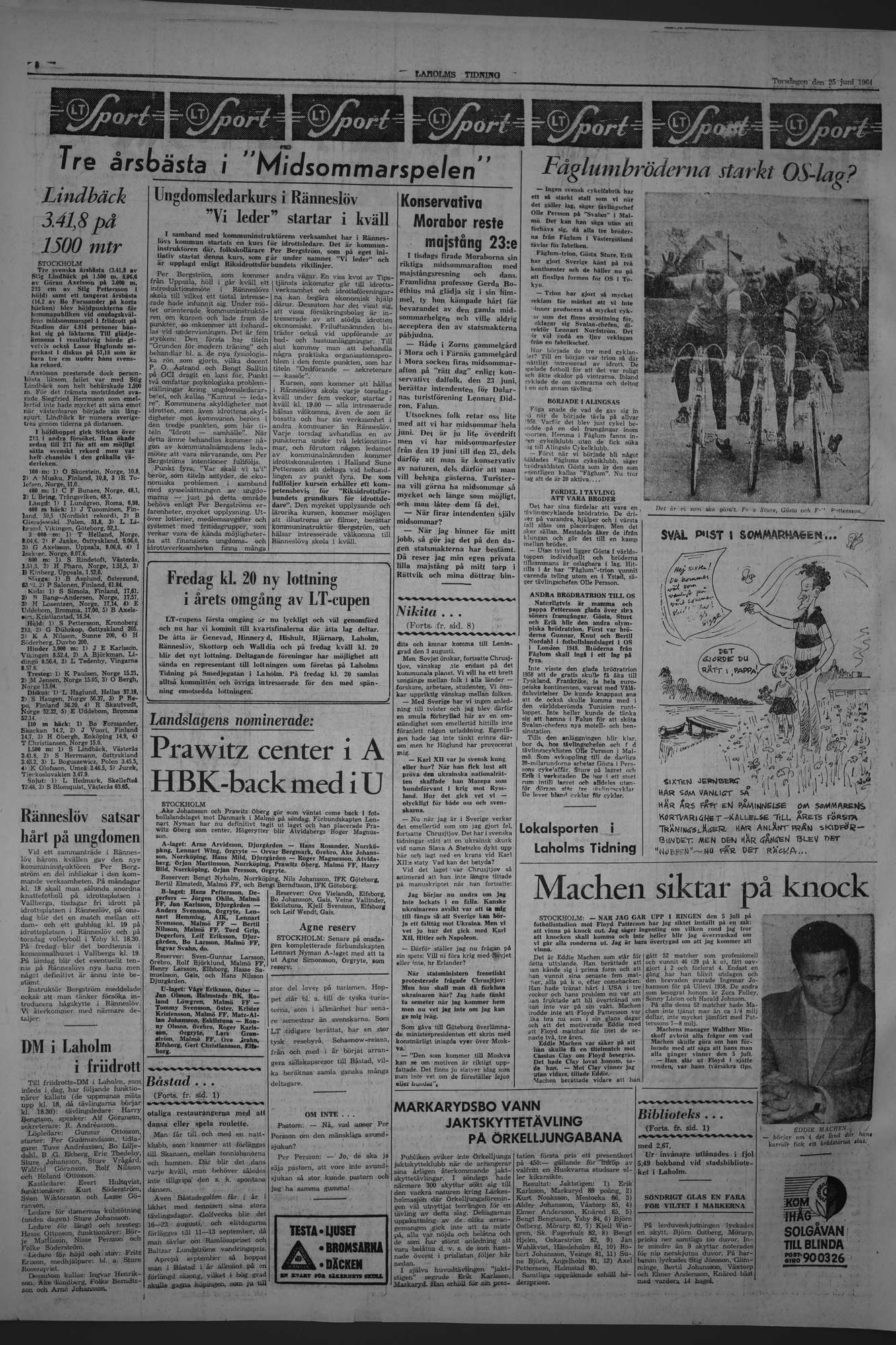 Laholms Tidning Torsdag 25 juni 1964, sida 6