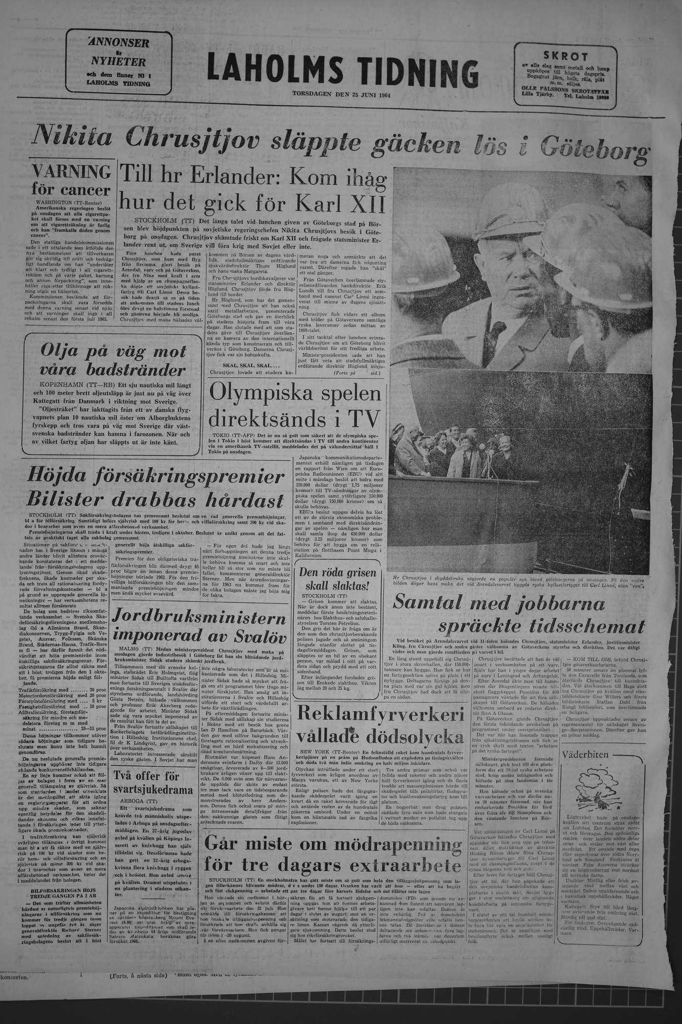 Laholms Tidning Torsdag 25 juni 1964, sida 8