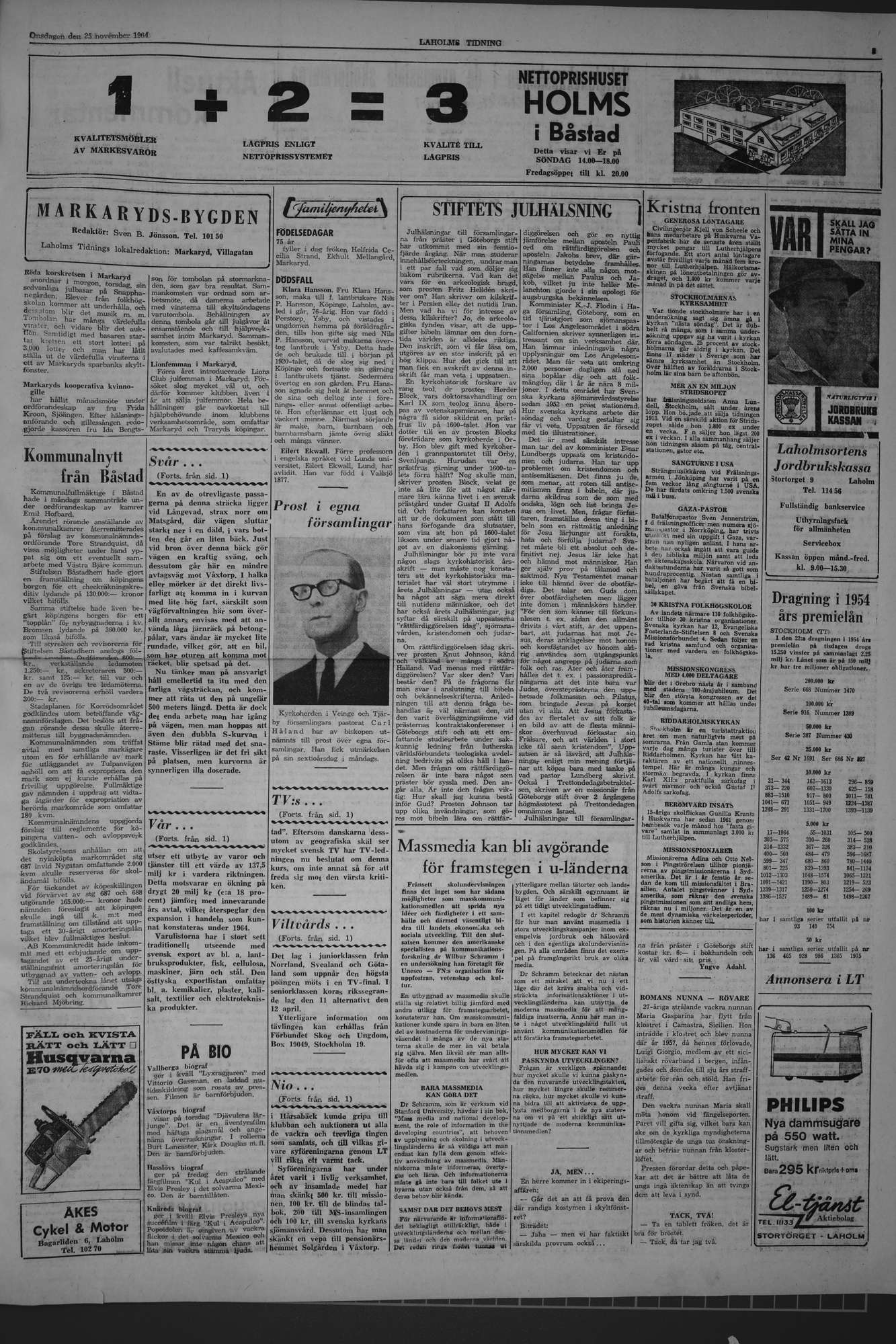 Laholms Tidning Onsdag 25 november 1964, sida 3