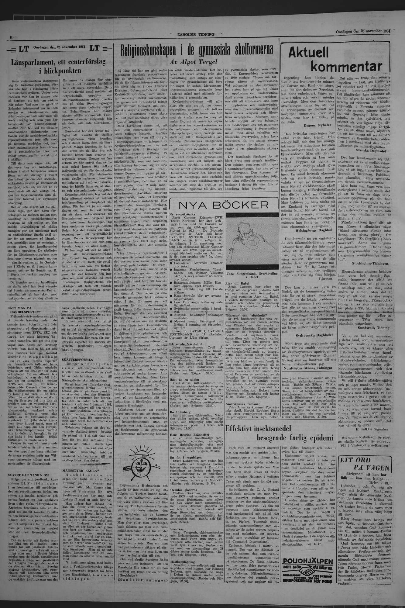 Laholms Tidning Onsdag 25 november 1964, sida 4