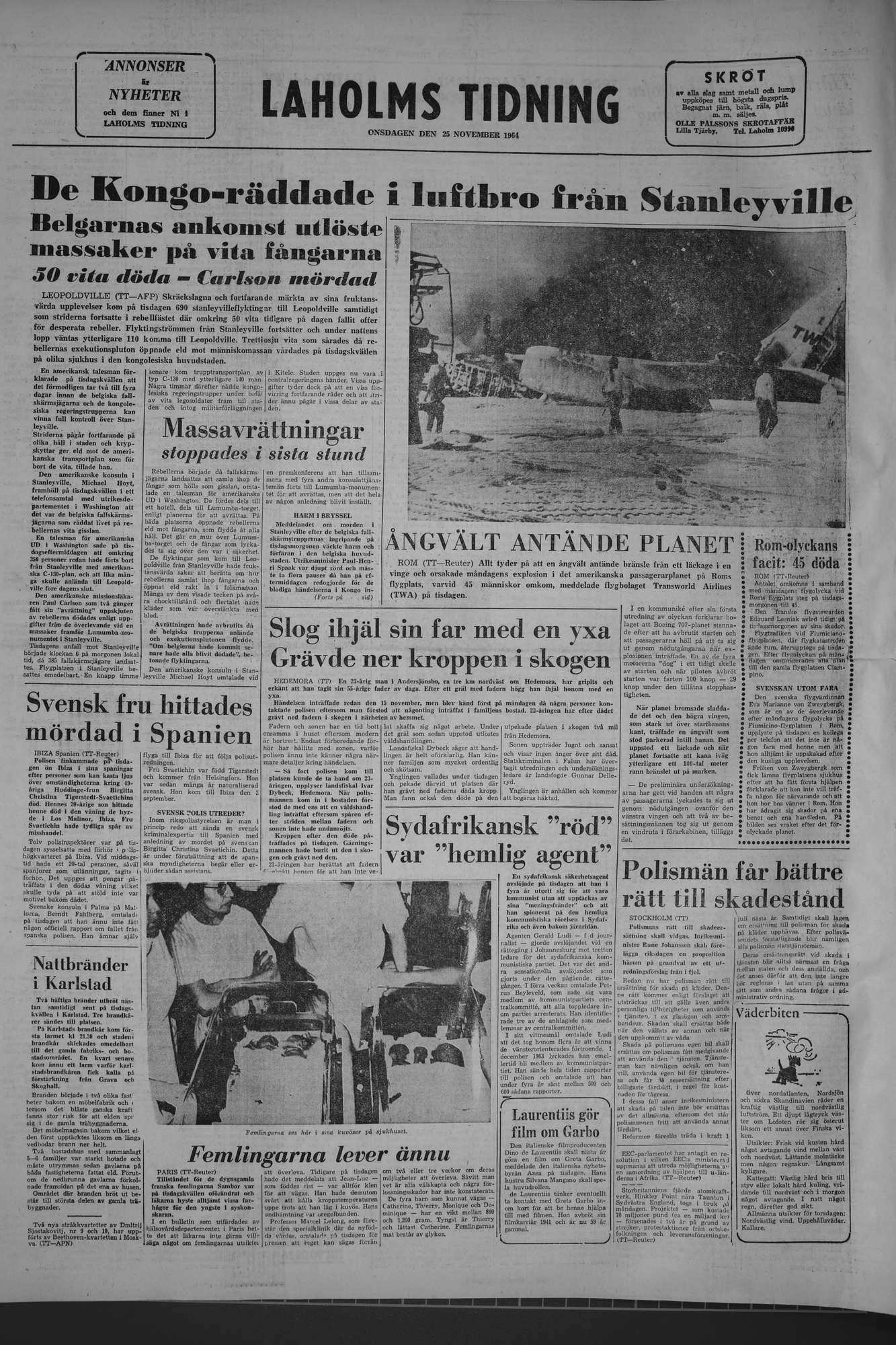 Laholms Tidning Onsdag 25 november 1964, sida 8