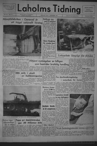 Förstasidan, Fredag 25 september 1964