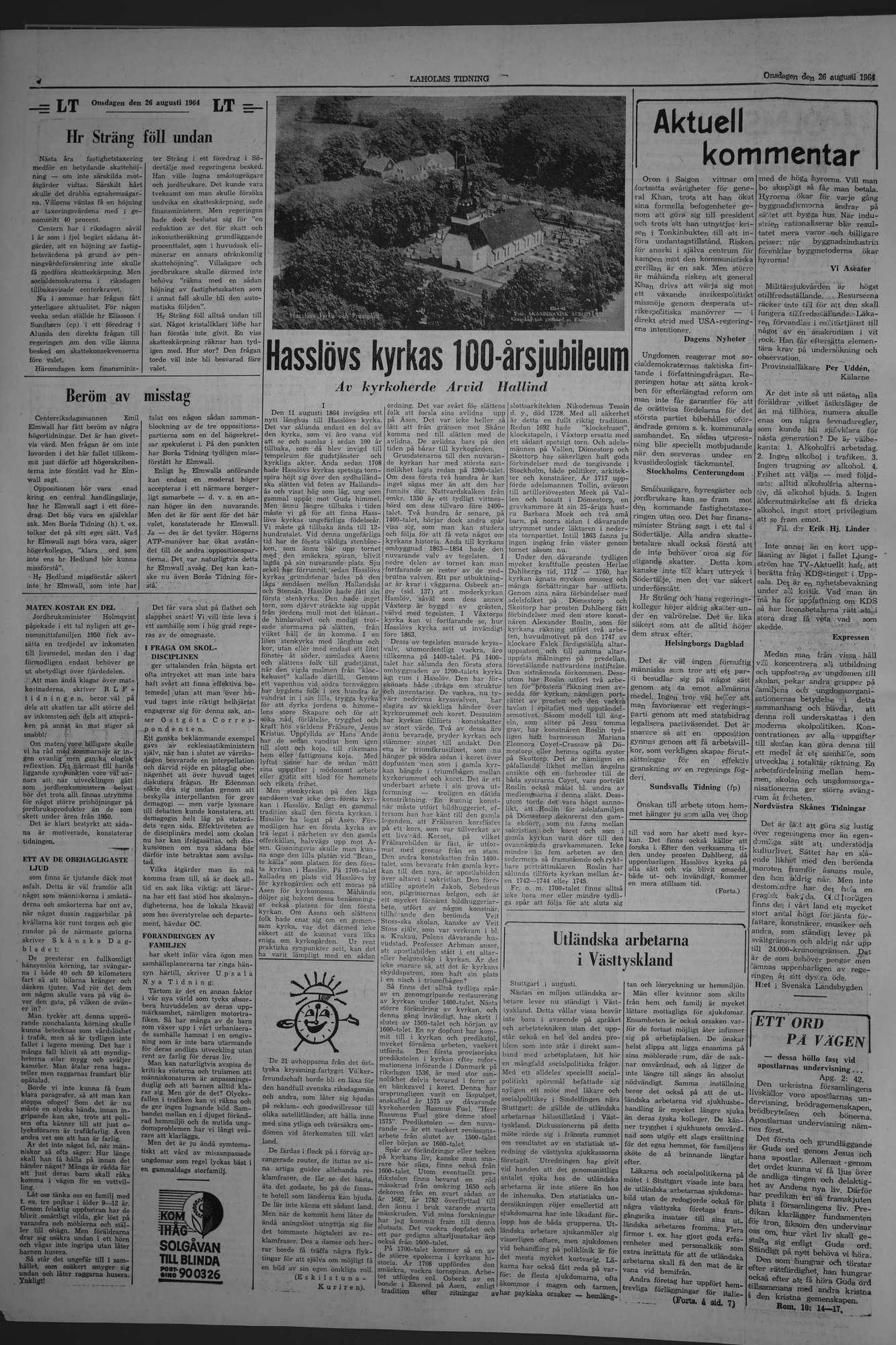Laholms Tidning Onsdag 26 augusti 1964, sida 4