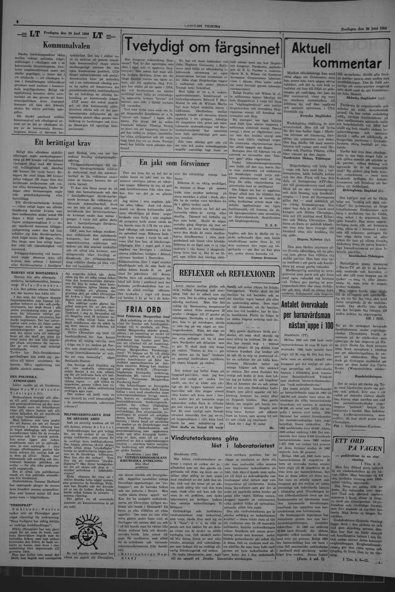 Laholms Tidning Fredag 26 juni 1964, sida 4
