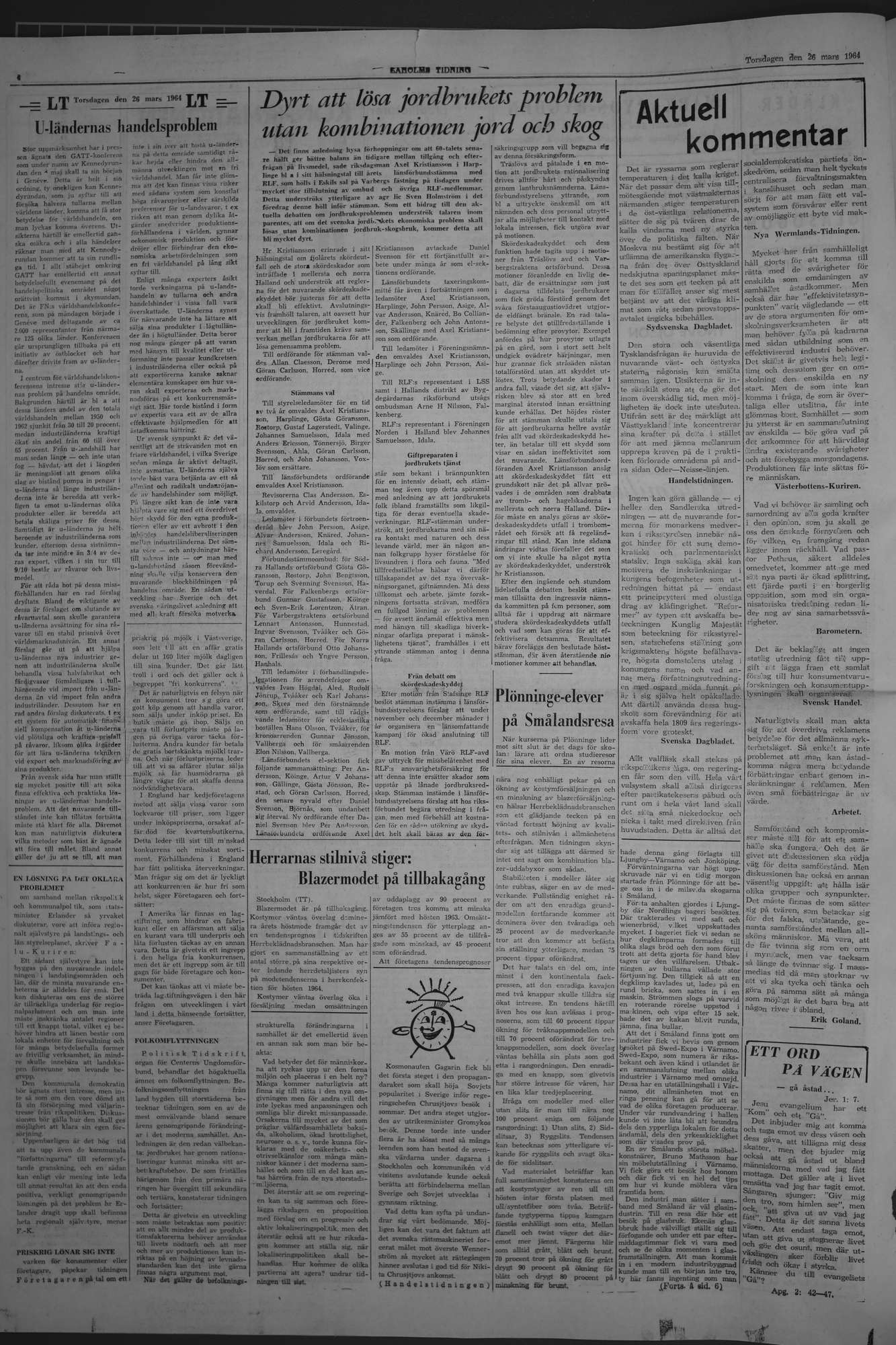 Laholms Tidning Torsdag 26 mars 1964, sida 4