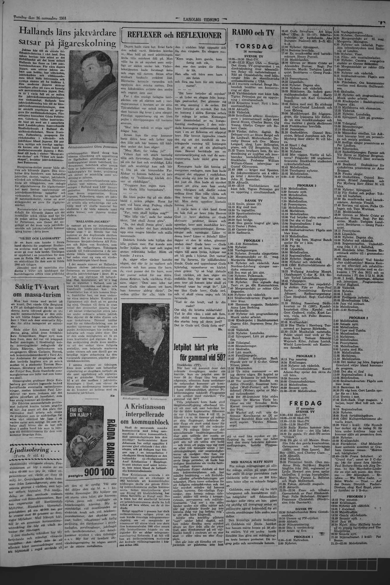 Laholms Tidning Torsdag 26 november 1964, sida 7