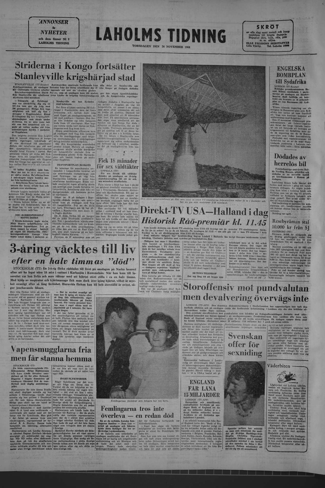 Laholms Tidning Torsdag 26 november 1964, sida 8