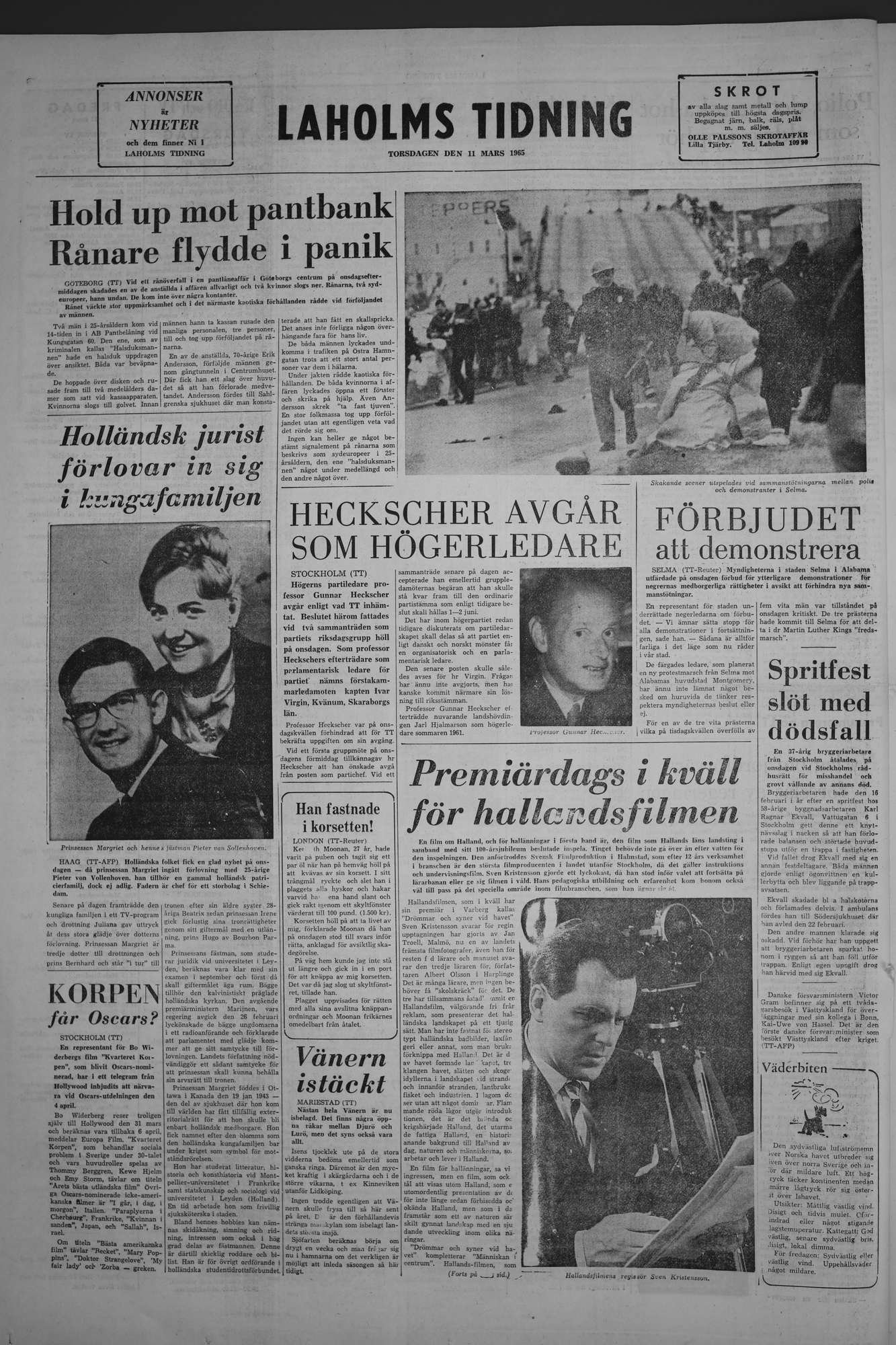 Laholms Tidning Torsdag 11 mars 1965, sida 8