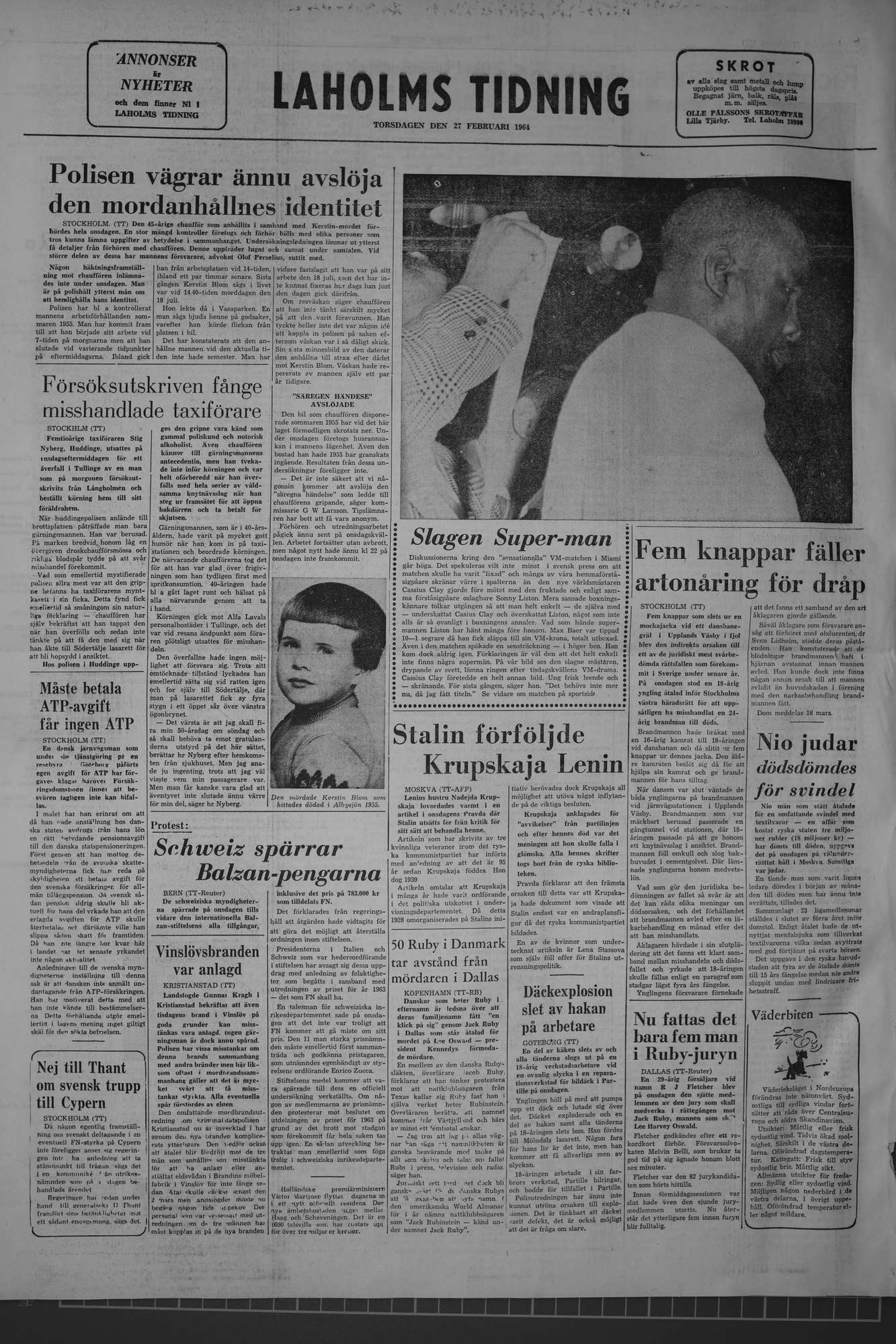 Laholms Tidning Torsdag 27 februari 1964, sida 8