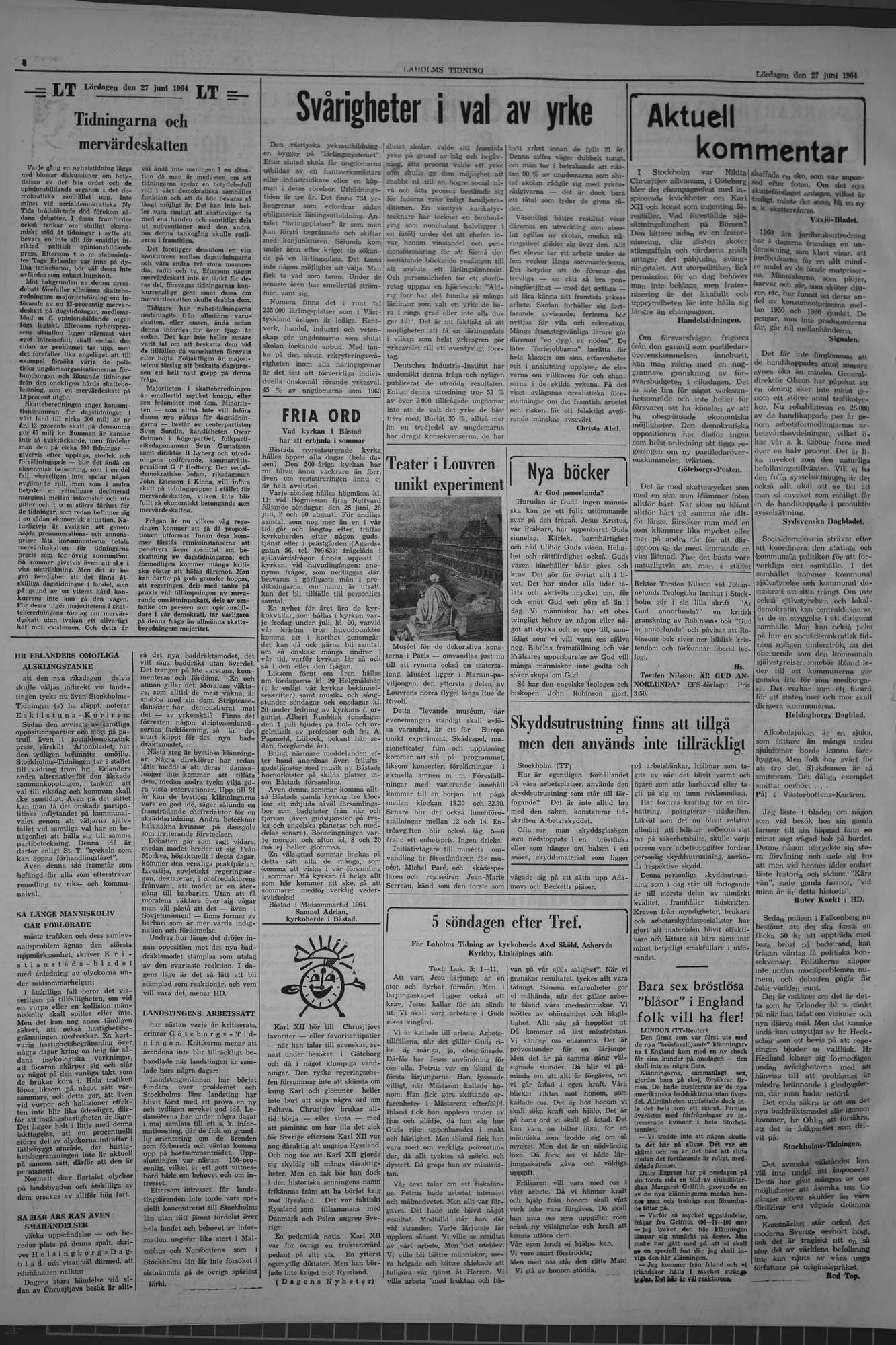 Laholms Tidning Lördag 27 juni 1964, sida 4