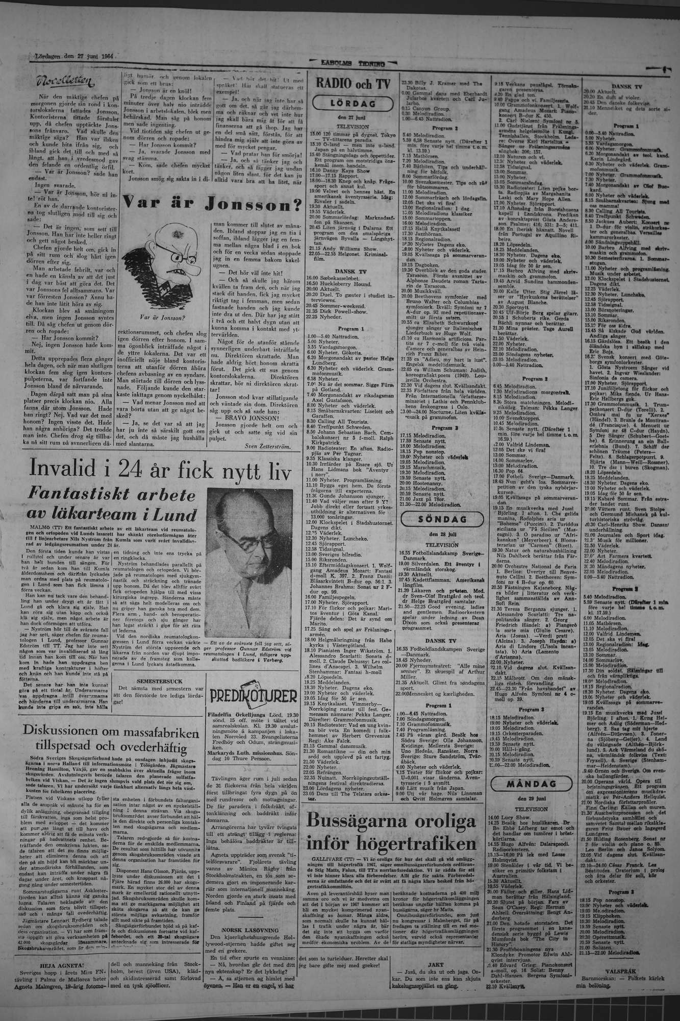 Laholms Tidning Lördag 27 juni 1964, sida 7