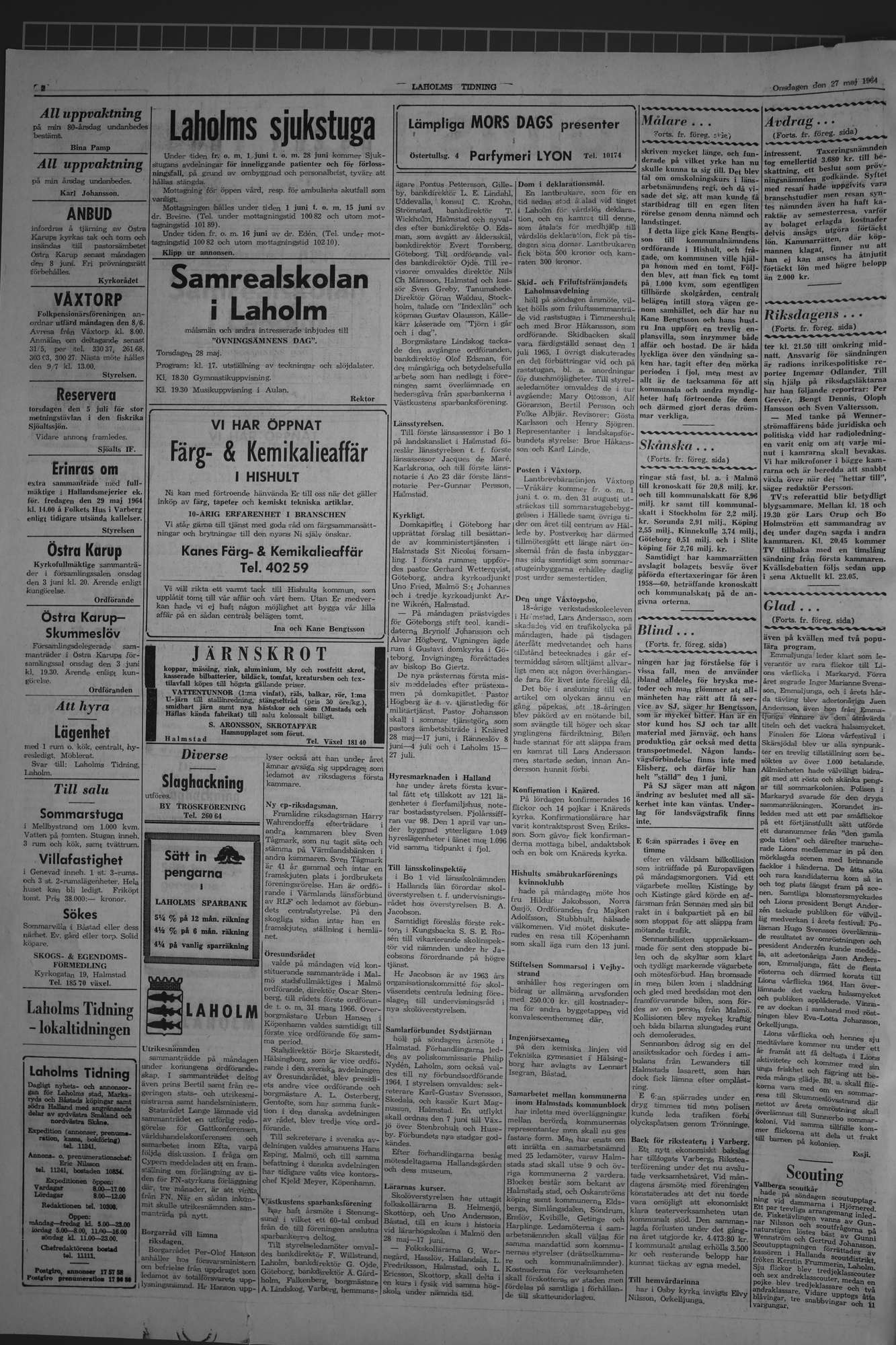 Laholms Tidning Onsdag 27 maj 1964, sida 2