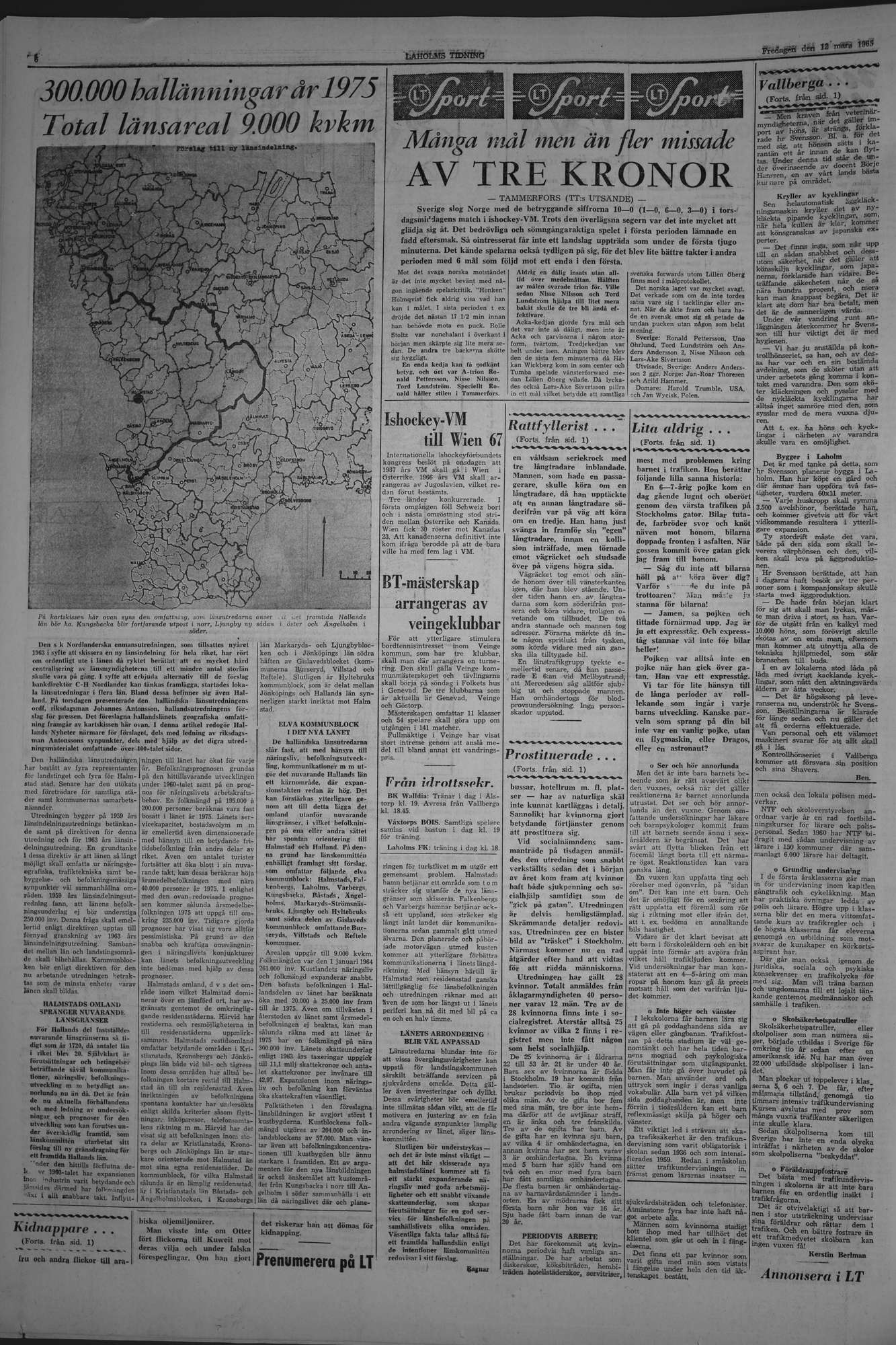 Laholms Tidning Fredag 12 mars 1965, sida 6