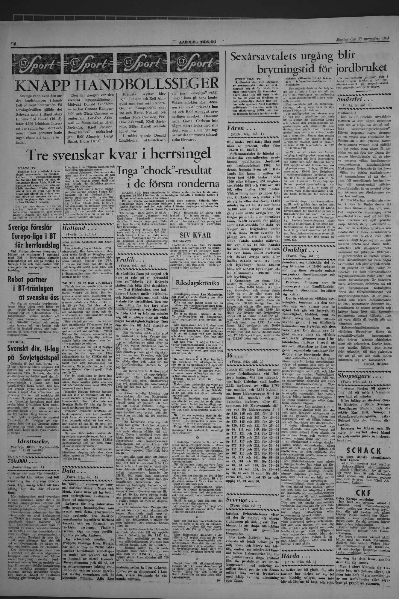 Laholms Tidning Fredag 27 november 1964, sida 6