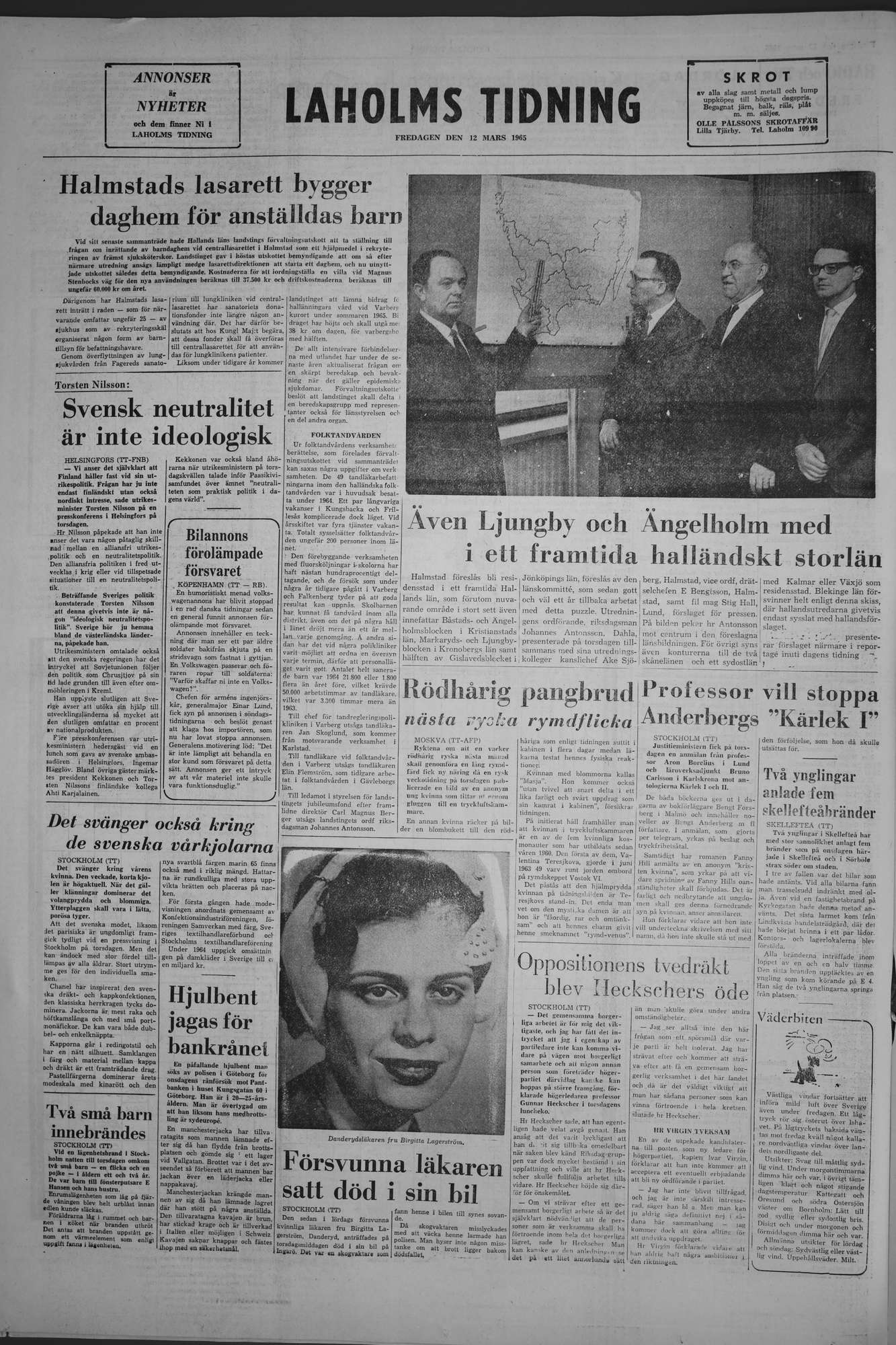 Laholms Tidning Fredag 12 mars 1965, sida 8