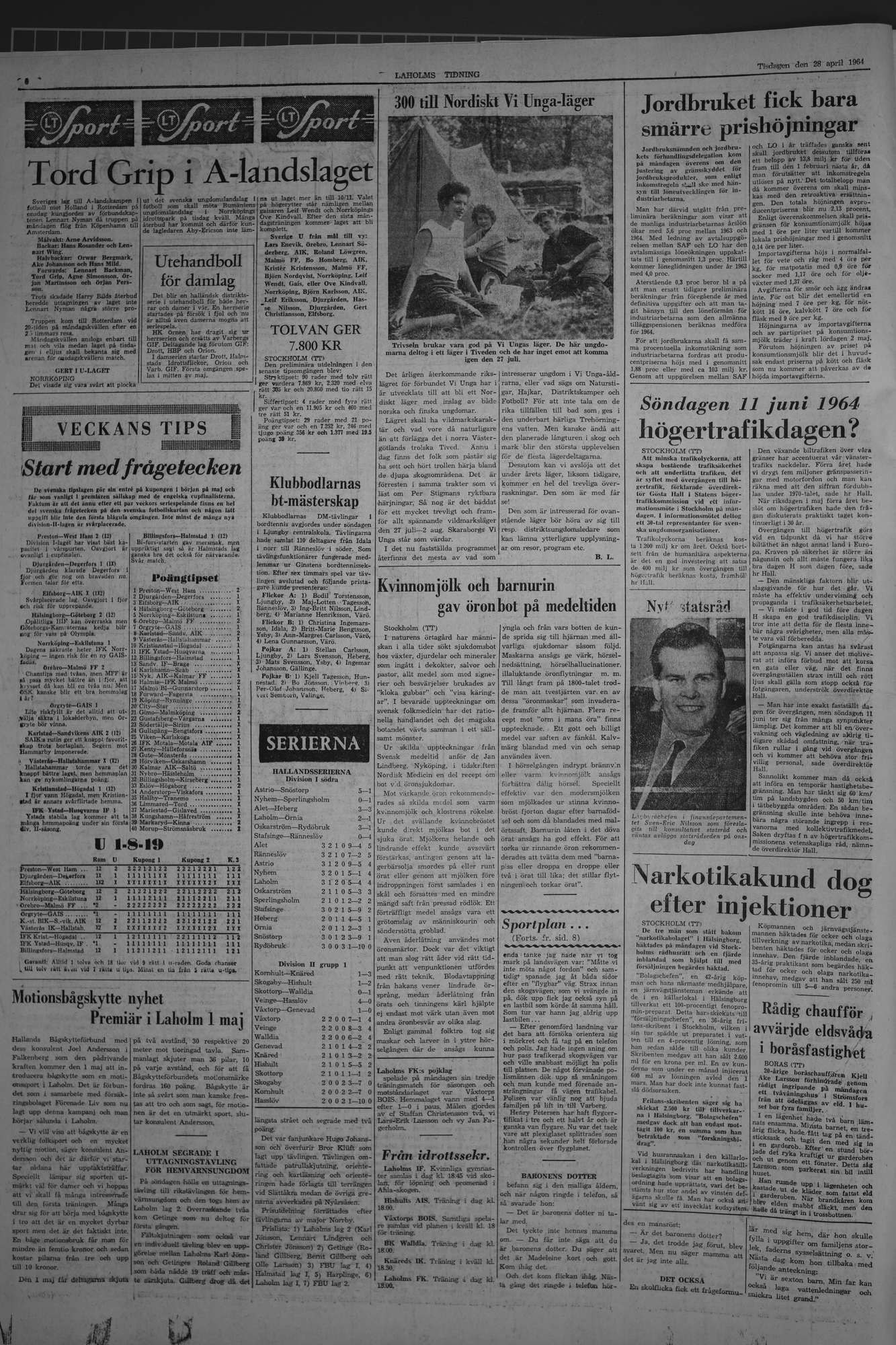 Laholms Tidning Tisdag 28 april 1964, sida 6
