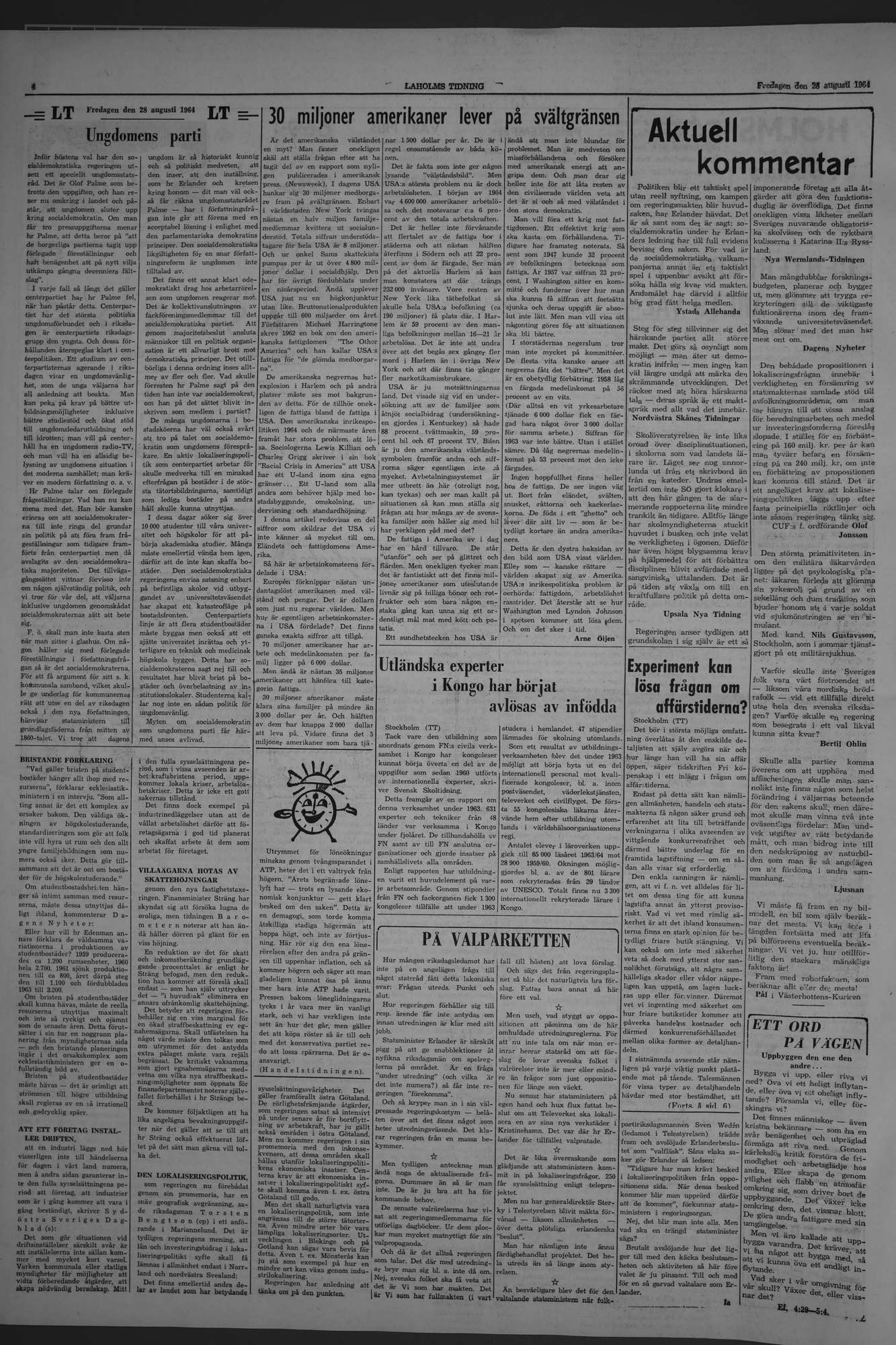 Laholms Tidning Fredag 28 augusti 1964, sida 4