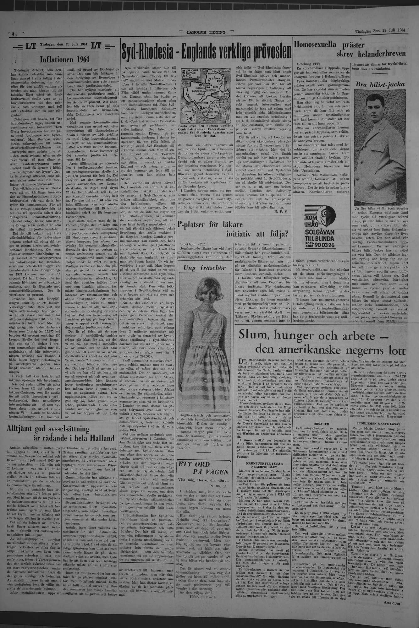 Laholms Tidning Tisdag 28 juli 1964, sida 4