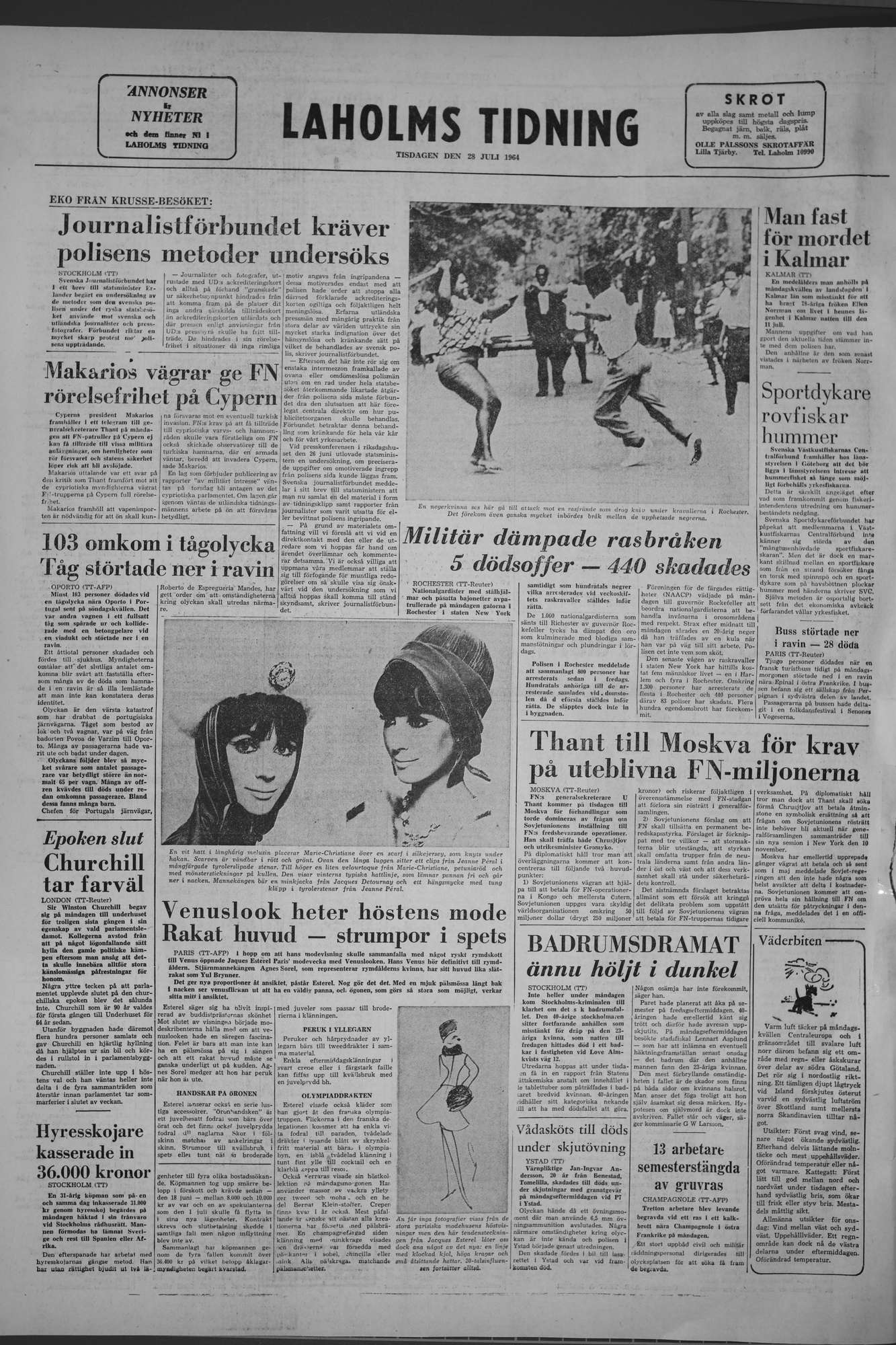 Laholms Tidning Tisdag 28 juli 1964, sida 8