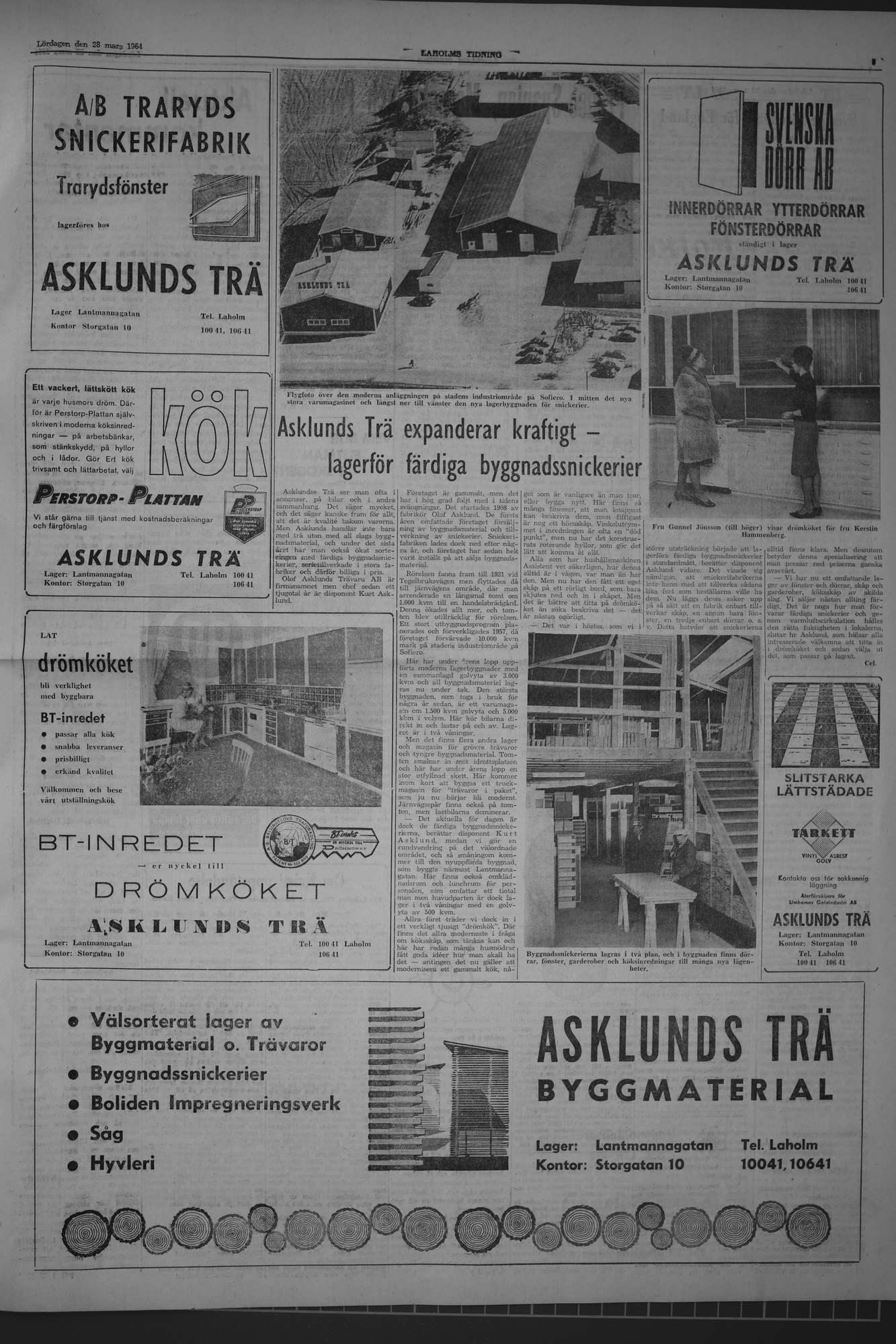 Laholms Tidning Lördag 28 mars 1964, sida 3