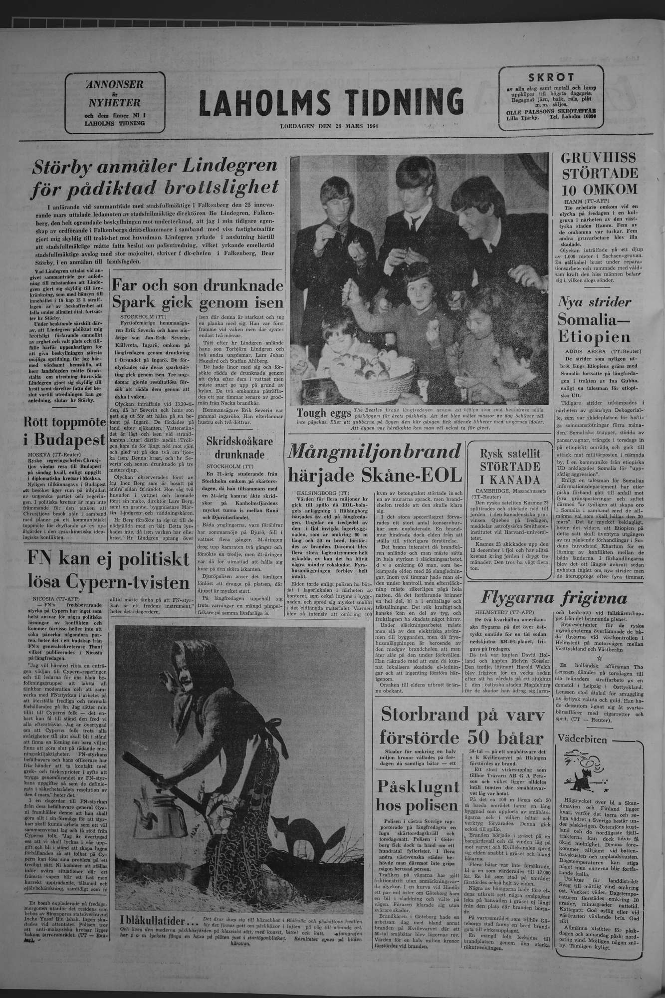 Laholms Tidning Lördag 28 mars 1964, sida 8