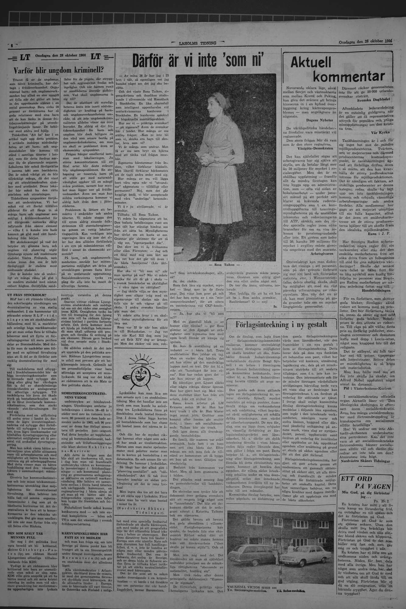 Laholms Tidning Onsdag 28 oktober 1964, sida 4