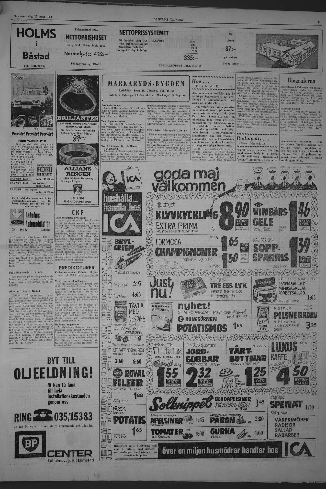 Laholms Tidning Onsdag 29 april 1964, sida 3