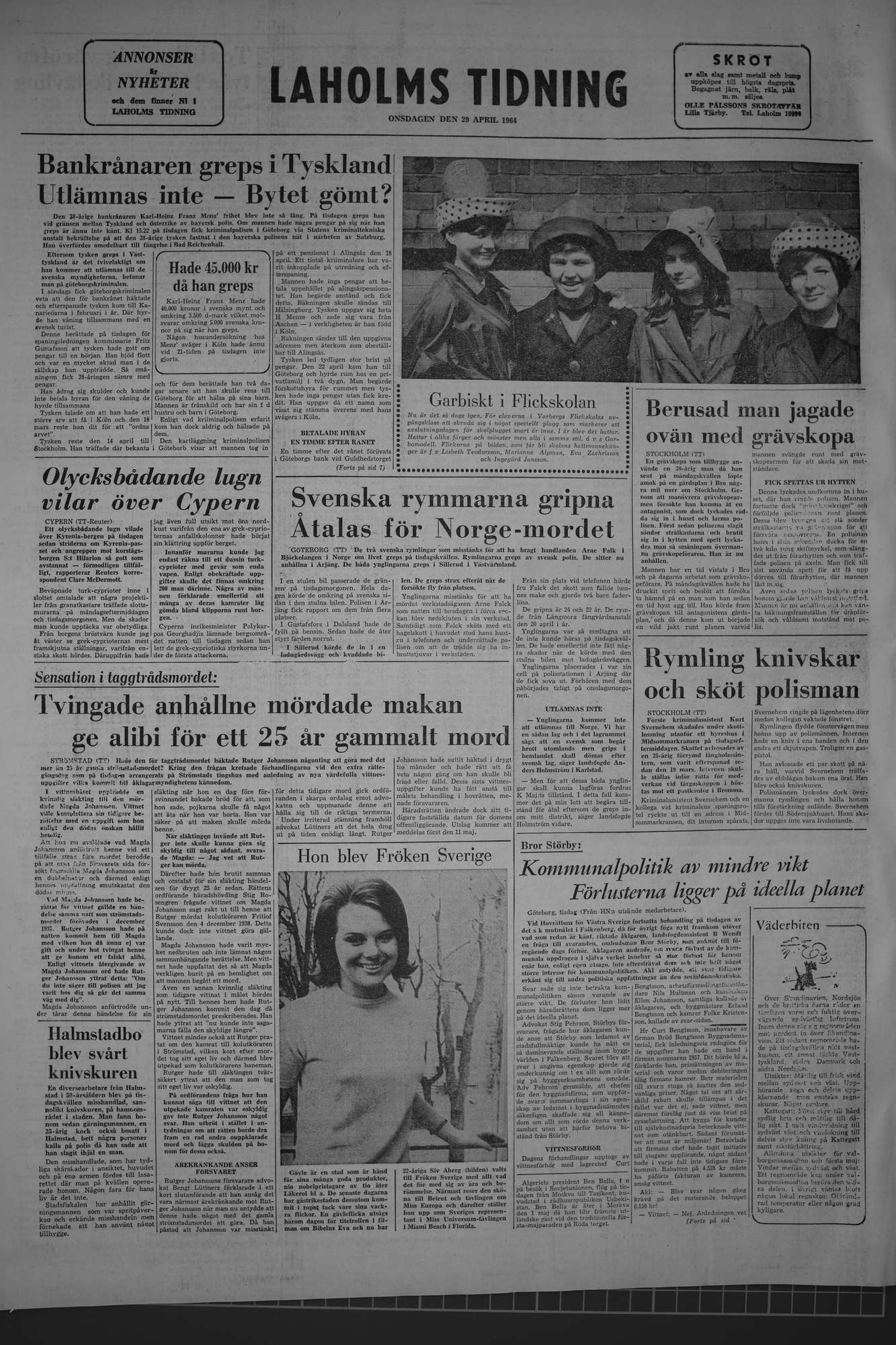 Laholms Tidning Onsdag 29 april 1964, sida 8