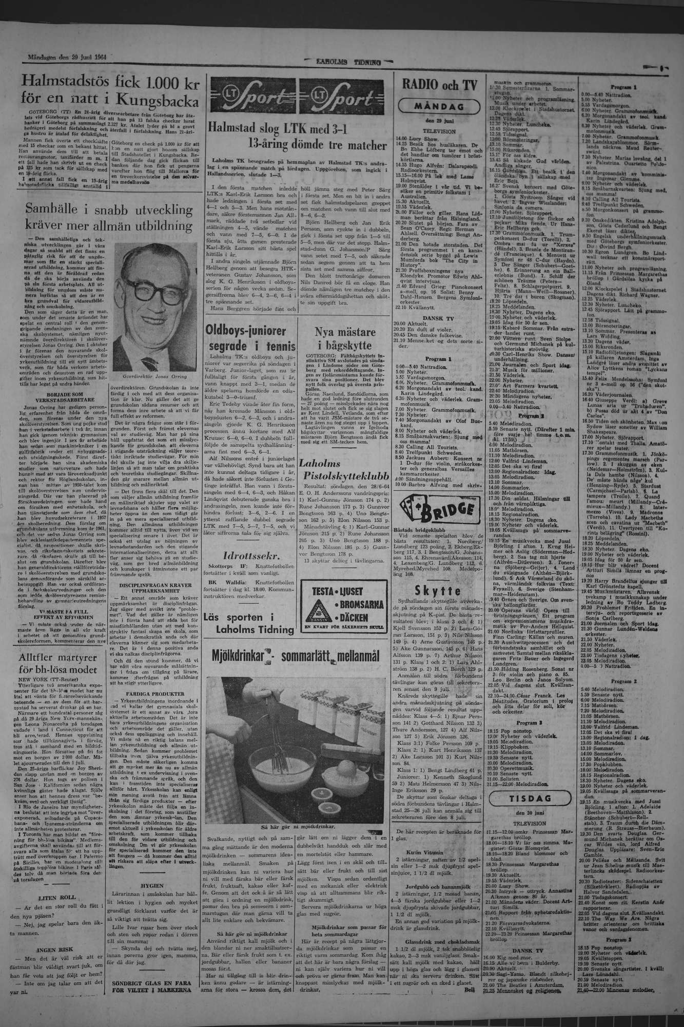 Laholms Tidning Måndag 29 juni 1964, sida 7