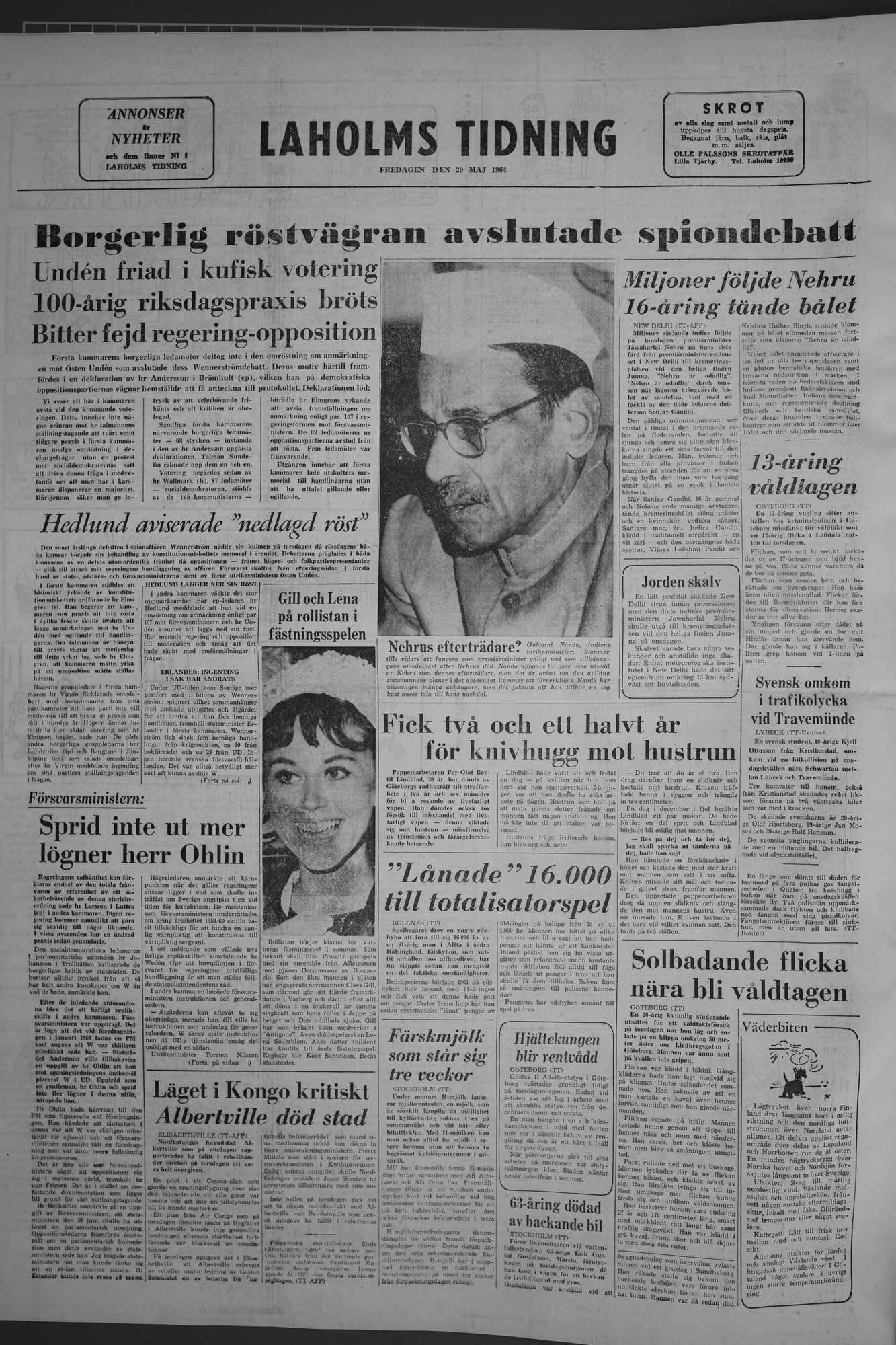 Laholms Tidning Fredag 29 maj 1964, sida 8